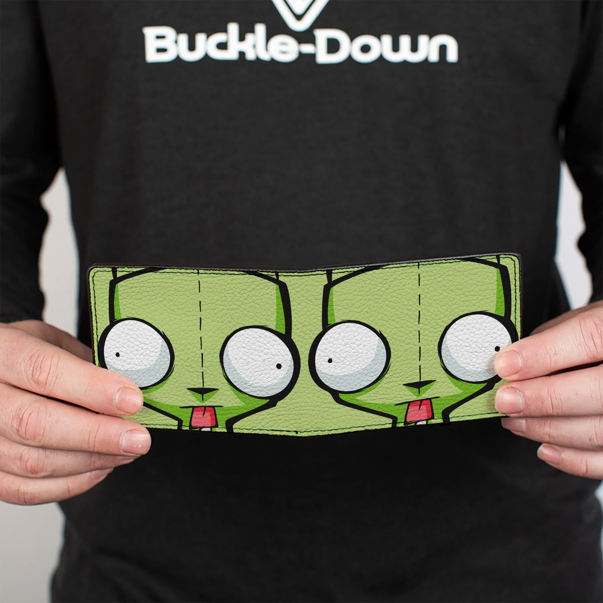 Bi-Fold Wallet - Invader Zim GIR Face Close-Up Greens Bi-Fold Wallets Invader Zim