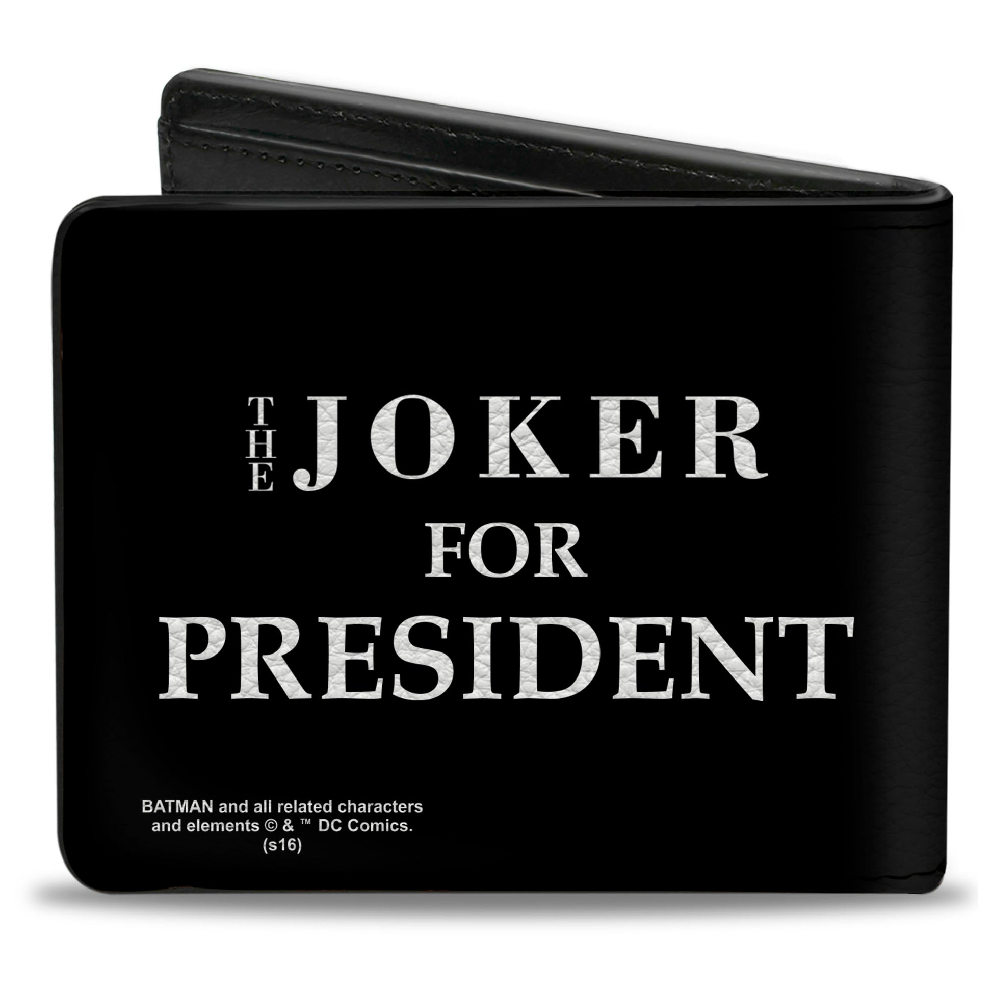 Bi-Fold Wallet - Joker Presidential Seal + THE JOKER FOR PRESIDENT Seal Black White Blue Red Bi-Fold Wallets DC Comics