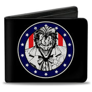 Bi-Fold Wallet - Joker Presidential Seal + THE JOKER FOR PRESIDENT Seal Black White Blue Red Bi-Fold Wallets DC Comics