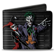 Bi-Fold Wallet - Harley Quinn Hugging Joker Pose Lineup Grays Bi-Fold Wallets DC Comics