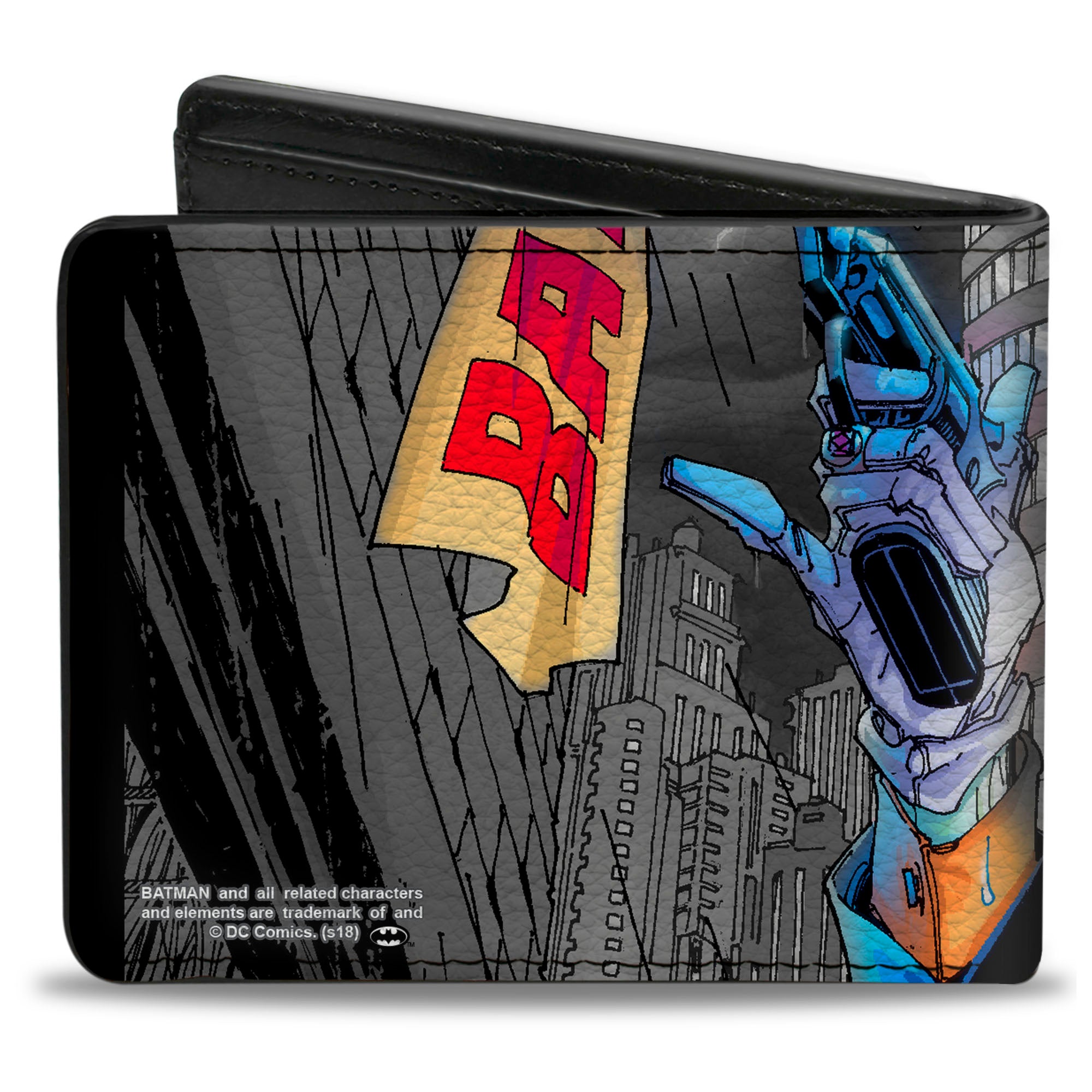 Bi-Fold Wallet - Joker Smiling Gun BANG Alley Pose CLOSE-UP Bi-Fold Wallets DC Comics