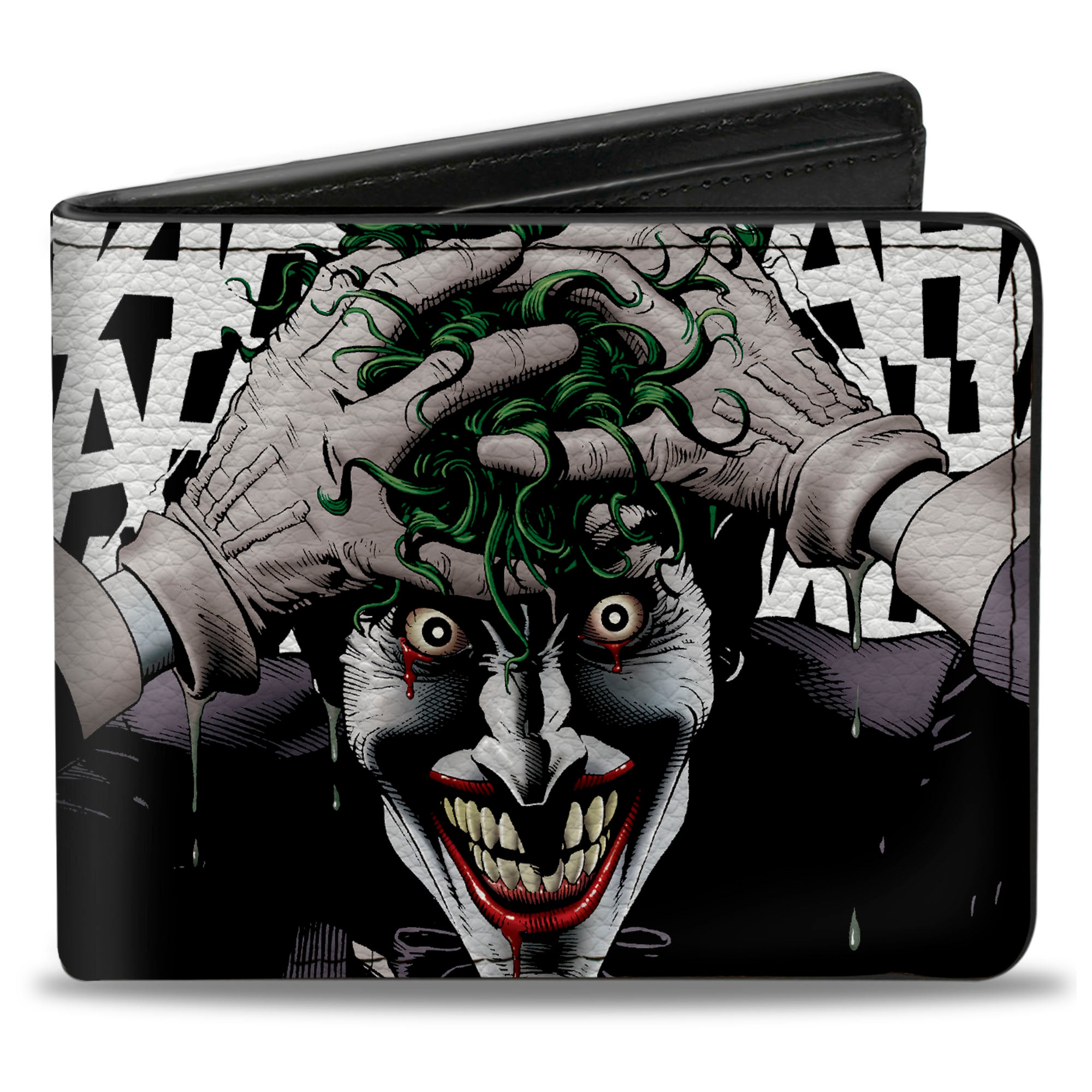 Bi-Fold Wallet - Joker The Killing Joke Holding Head Pose HAHAHA White Black Bi-Fold Wallets DC Comics