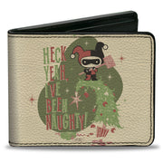 Bi-Fold Wallet - Chibi Harley Quinn Holiday Christmas HECK YEAH I'VE BEEN NAUGHTY Pose Bi-Fold Wallets DC Comics