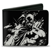 Bi-Fold Wallet - Batman the Dark Knight and Joker HA HA Smiling Sketch Poses Black/White Bi-Fold Wallets DC Comics