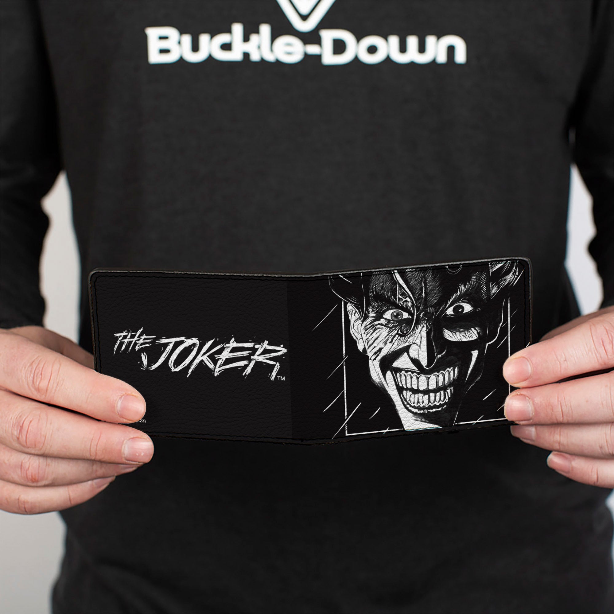 Bi-Fold Wallet - THE JOKER Smiling Face Sketch Black/White Bi-Fold Wallets DC Comics