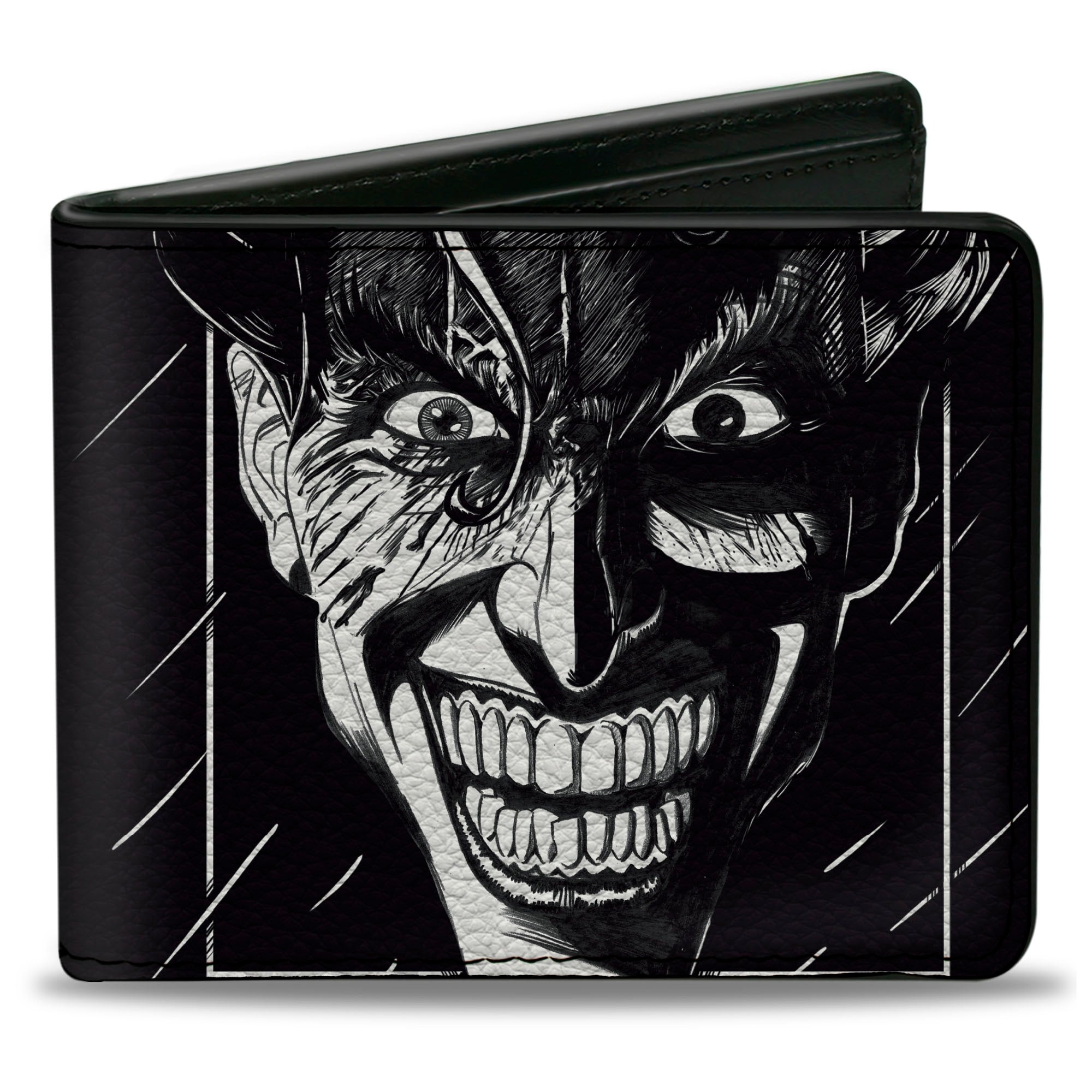Bi-Fold Wallet - THE JOKER Smiling Face Sketch Black/White Bi-Fold Wallets DC Comics