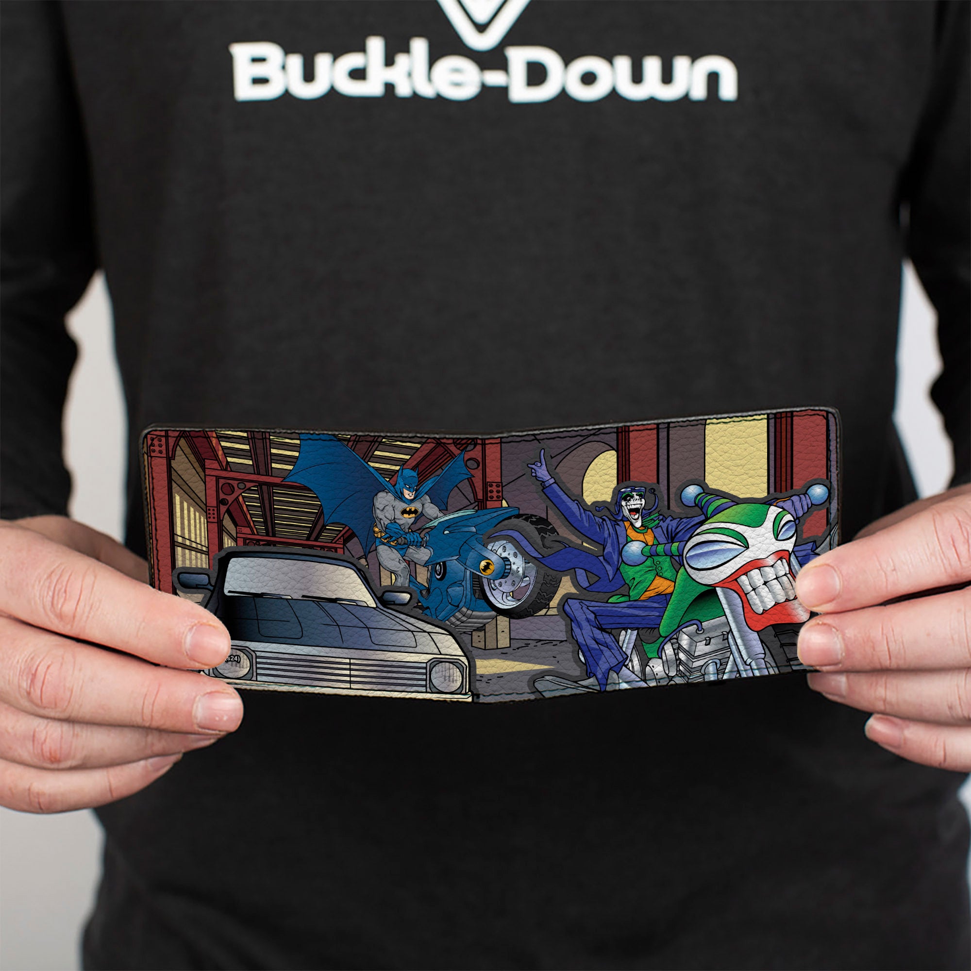 Bi-Fold Wallet - Batman Chasing Joker on Motorcycle in Tunnel Scene Bi-Fold Wallets DC Comics