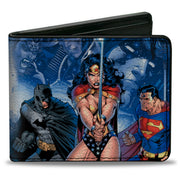 Bi-Fold Wallet - Justice League Infinite Crisis Issue #1 Trinity Group Cover Pose + Capes Sword Blues Bi-Fold Wallets DC Comics