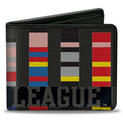 Bi-Fold Wallet - JUSTICE LEAGUE 1-Bit Superheroes Gray Black Multi Color Bi-Fold Wallets DC Comics