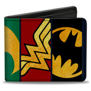 Bi-Fold Wallet - Justice League 5-Superhero Textured Logo CLOSE-UP Panels Bi-Fold Wallets DC Comics