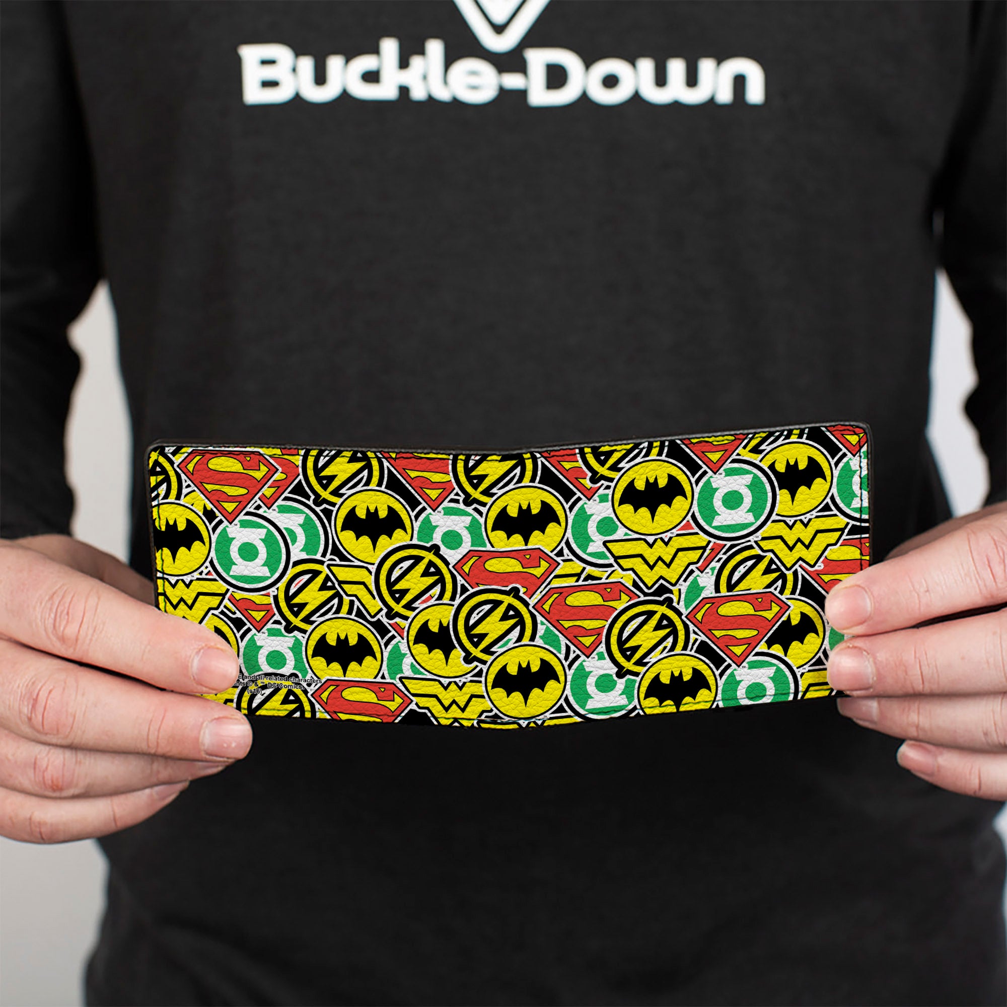 Bi-Fold Wallet - Justice League 5-Superhero Chibi Icons Stacked Bi-Fold Wallets DC Comics