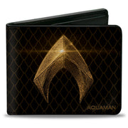 Bi-Fold Wallet - Justice League 2017 Aquaman Icon Scales Black Golds Bi-Fold Wallets DC Comics