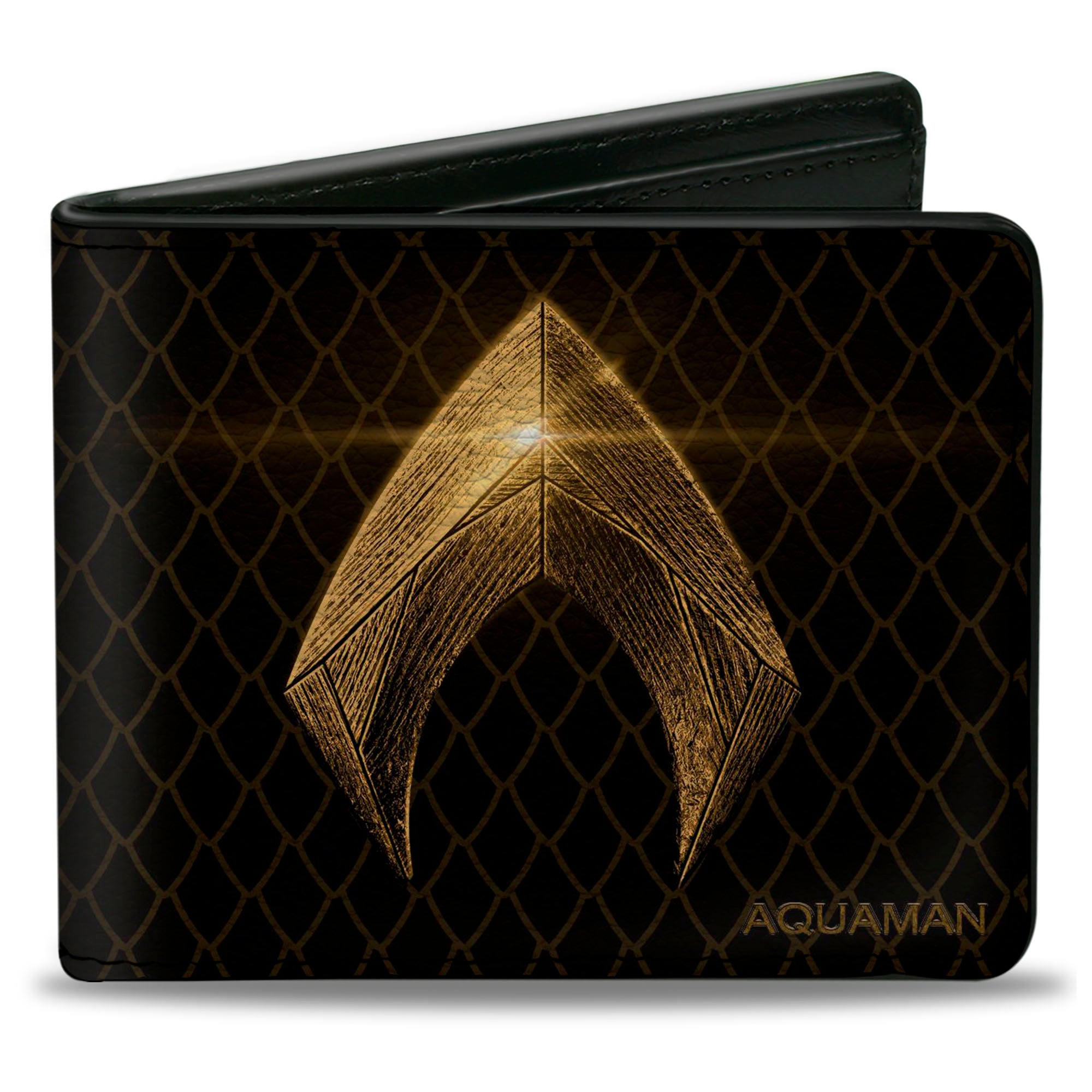 Bi-Fold Wallet - Justice League 2017 Aquaman Icon Scales Black Golds Bi-Fold Wallets DC Comics