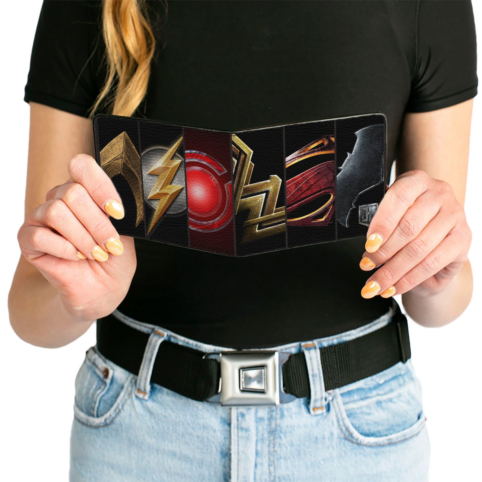 Bi-Fold Wallet - Justice League 2017 6-Superhero Icon Blocks Bi-Fold Wallets DC Comics