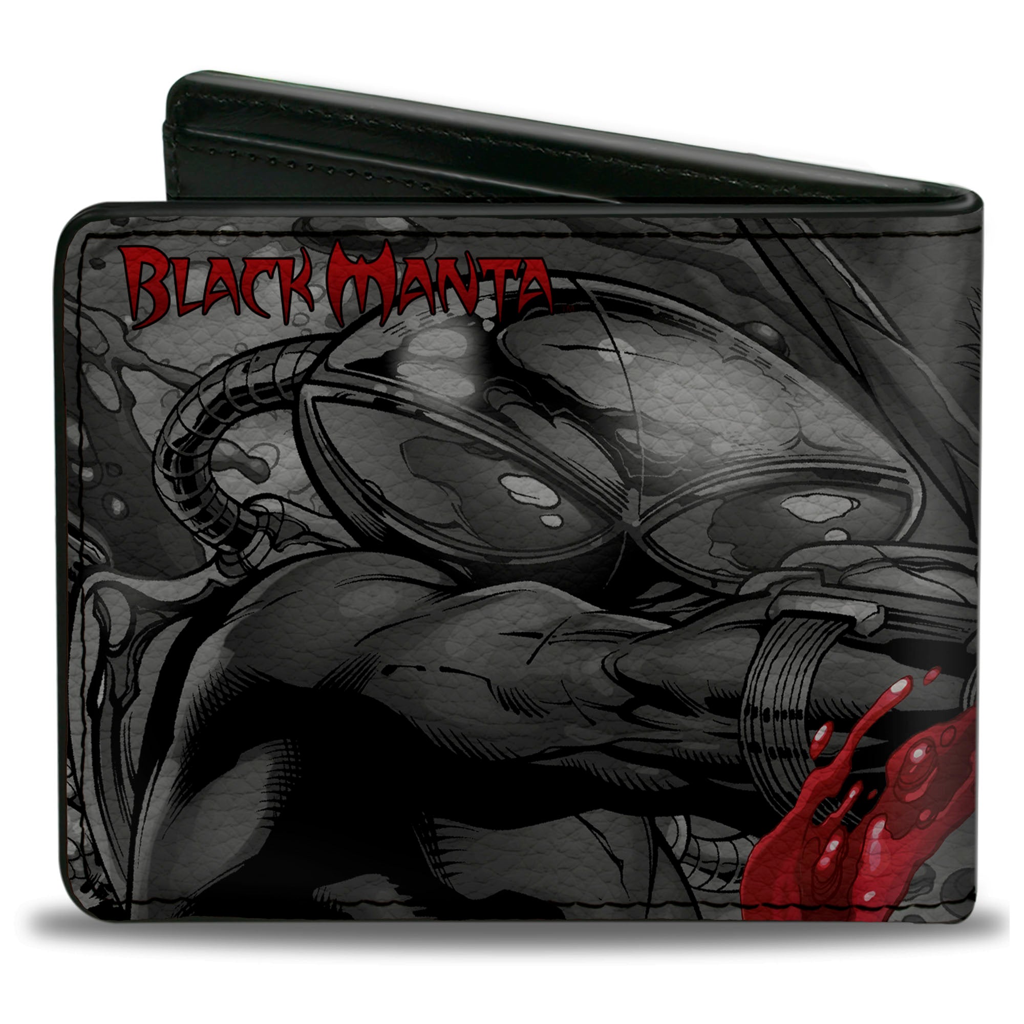 Bi-Fold Wallet - Black Manta Pose Aquaman Issue 23 1 Cover Scene Grays Reds Bi-Fold Wallets DC Comics