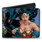 Bi-Fold Wallet - Justice League New 52 5-Superhero Group Action Poses Sky Blue Bi-Fold Wallets DC Comics