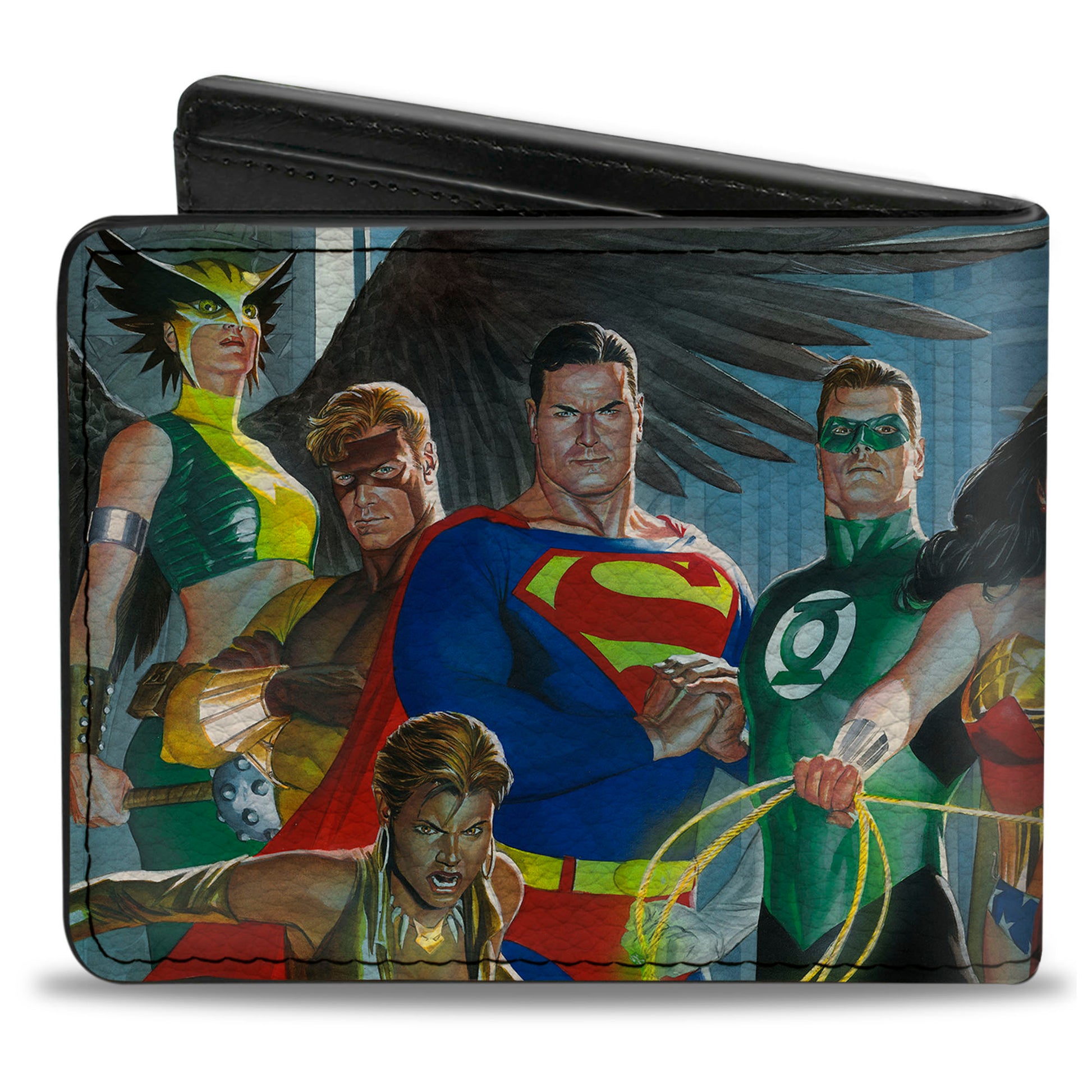 Bi-Fold Wallet - Justice League of America Issue #12 12-Superhero Cover Pose Blues Bi-Fold Wallets DC Comics