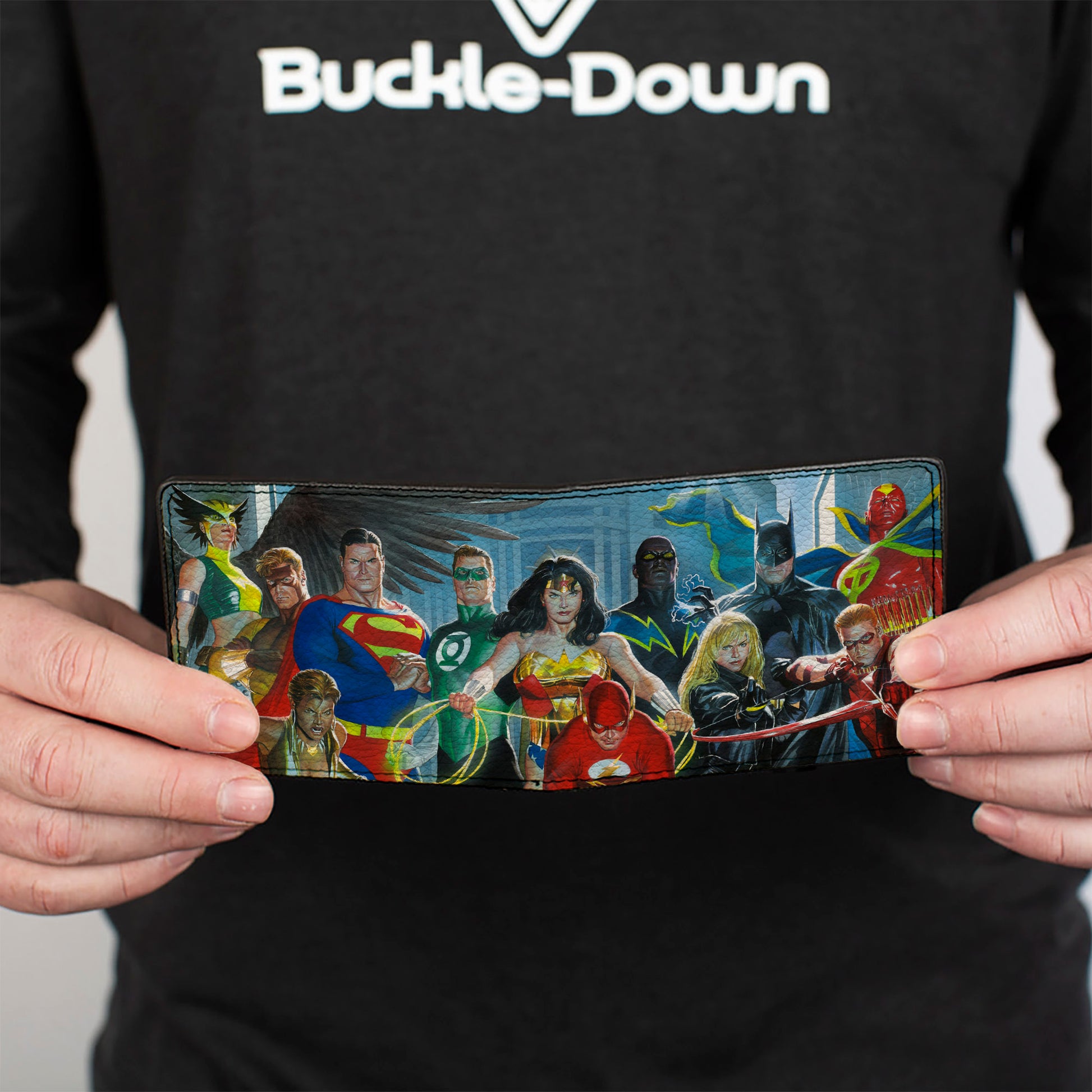 Bi-Fold Wallet - Justice League of America Issue #12 12-Superhero Cover Pose Blues Bi-Fold Wallets DC Comics