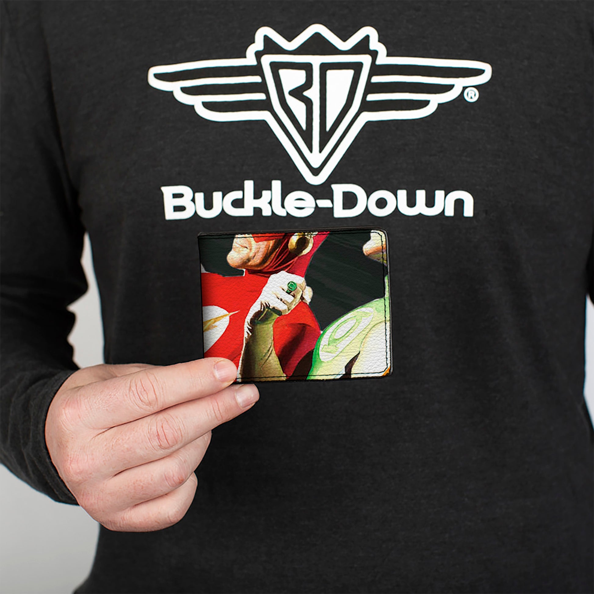 Bi-Fold Wallet - JUSTICE LEAGUE Justice #1 7-Superhero Variant Cover Pose Grays Bi-Fold Wallets DC Comics