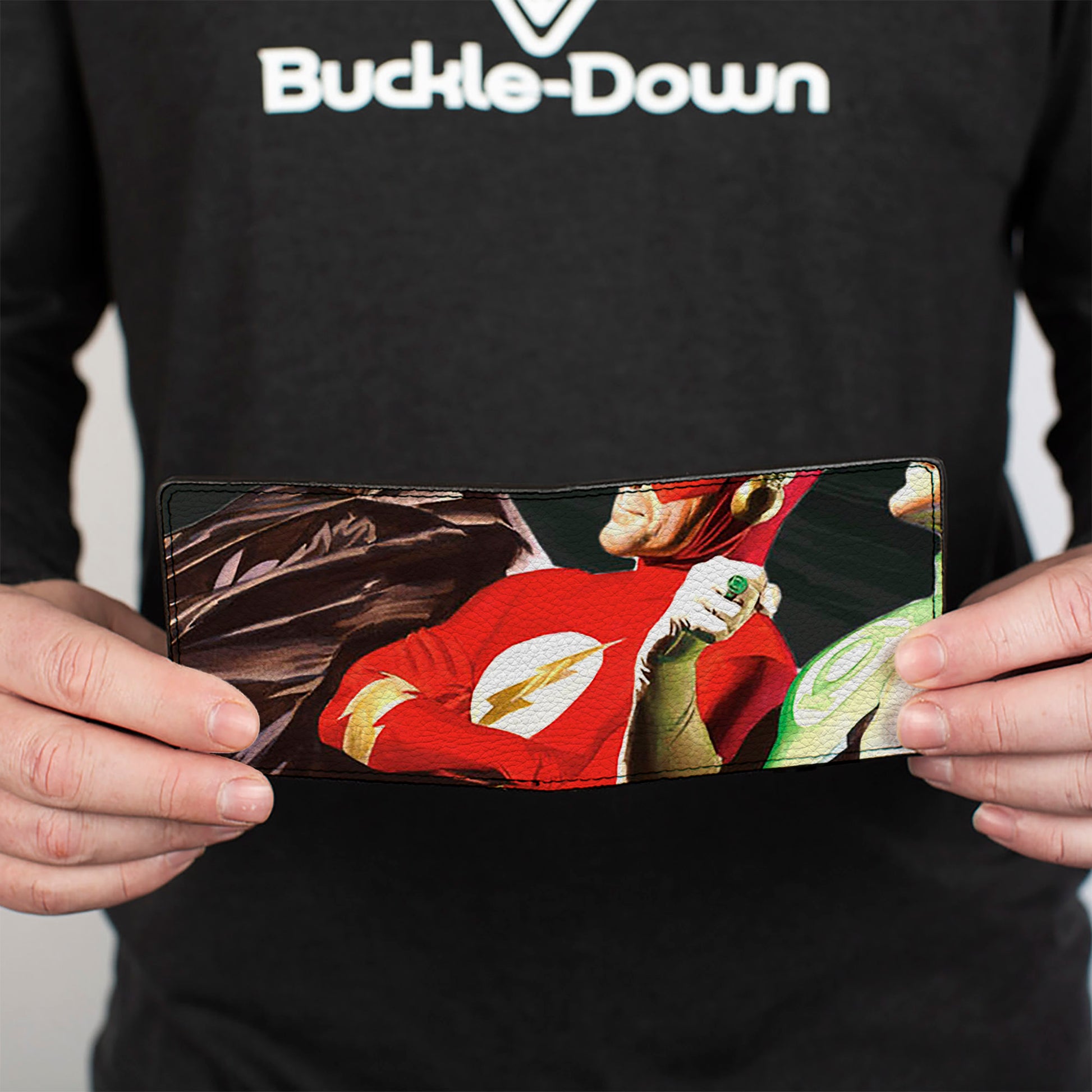 Bi-Fold Wallet - JUSTICE LEAGUE Justice #1 7-Superhero Variant Cover Pose Grays Bi-Fold Wallets DC Comics