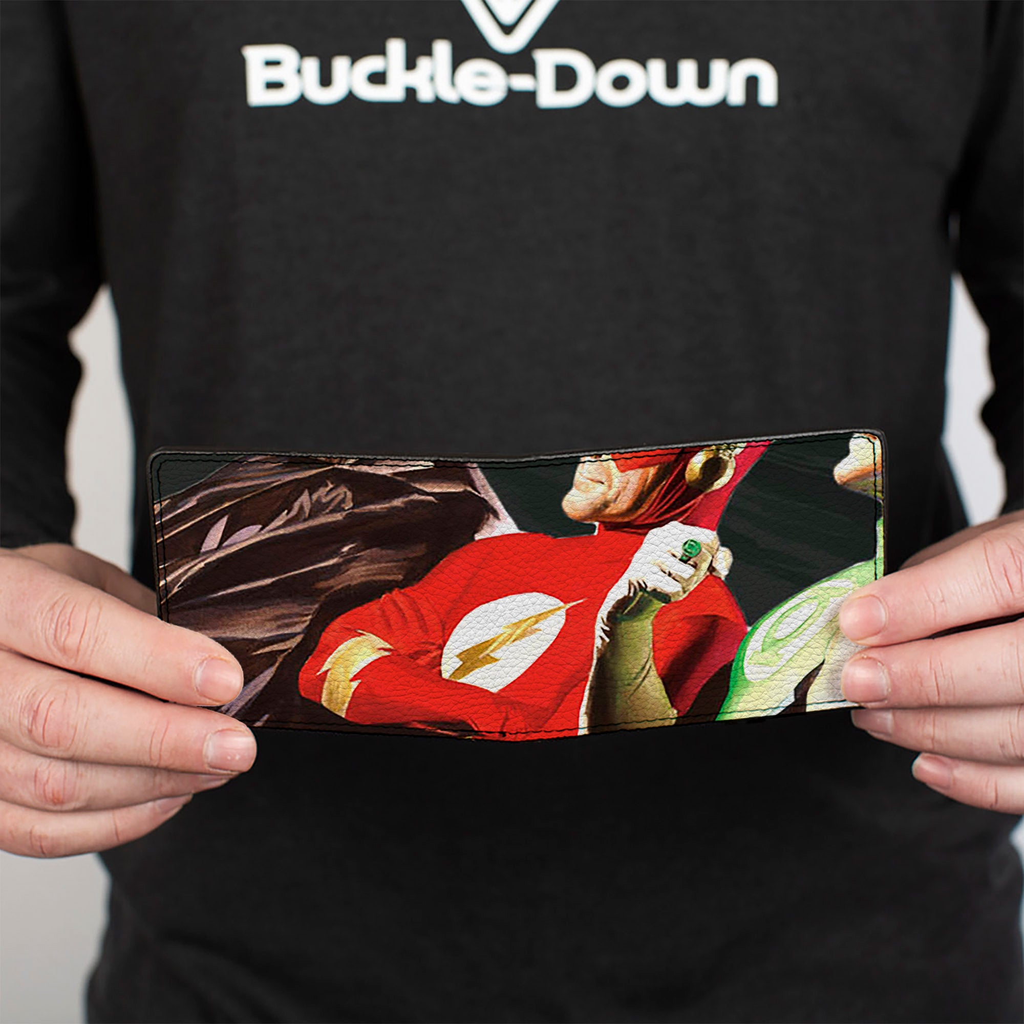 Bi-Fold Wallet - JUSTICE LEAGUE Justice #1 7-Superhero Variant Cover Pose Grays Bi-Fold Wallets DC Comics