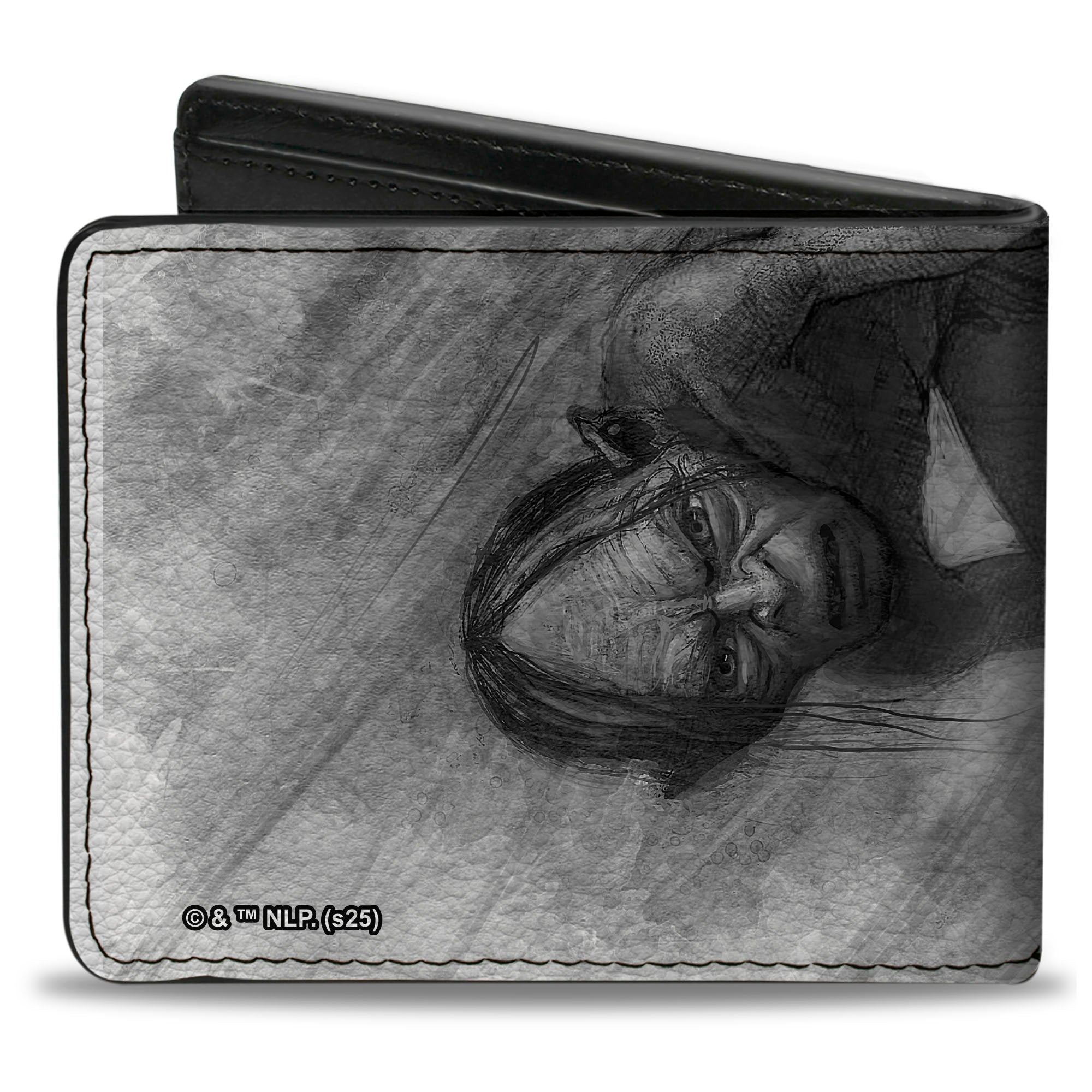 Bi-Fold Wallet - THE HOBBIT Gollum Pose Sketch Grays/Gold Bi-Fold Wallets The Lord of the Rings