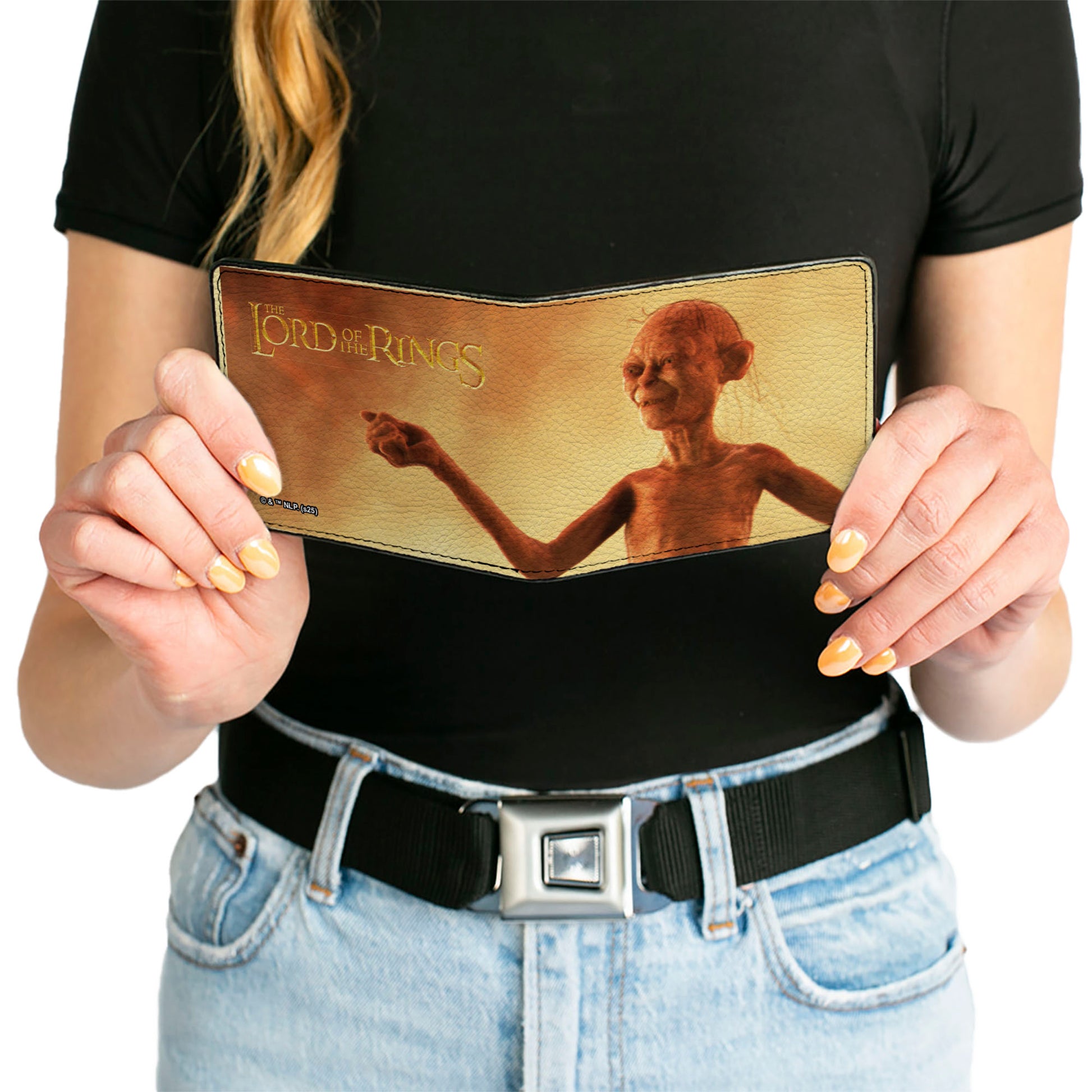Bi-Fold Wallet - THE LORD OF THE RINGS Gollum Arms Out Pose and Title Logo Bi-Fold Wallets The Lord of the Rings