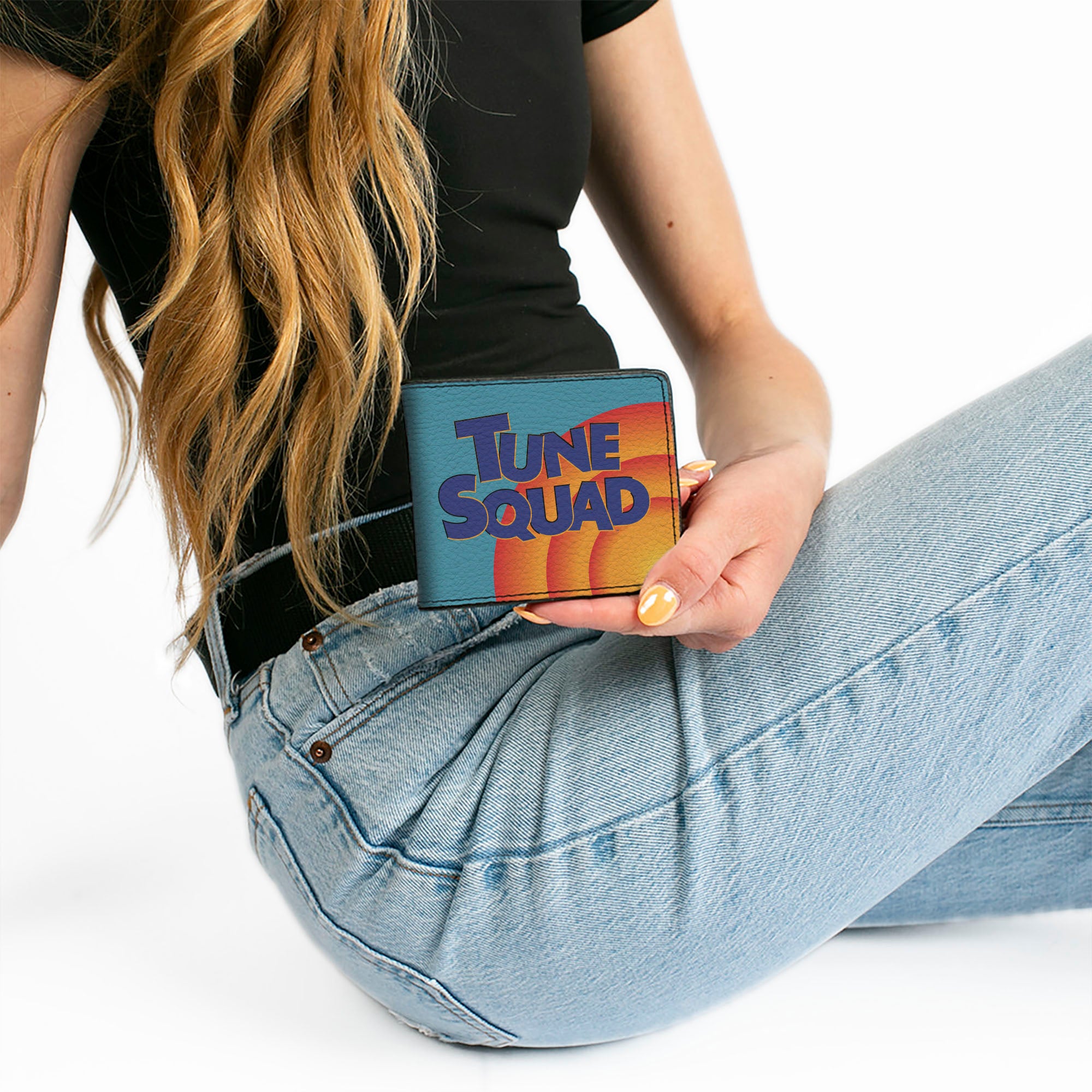 Bi-Fold Wallet - Space Jam 2 TUNE SQUAD Logo Turquoise Oranges Blue Bi-Fold Wallets Looney Tunes