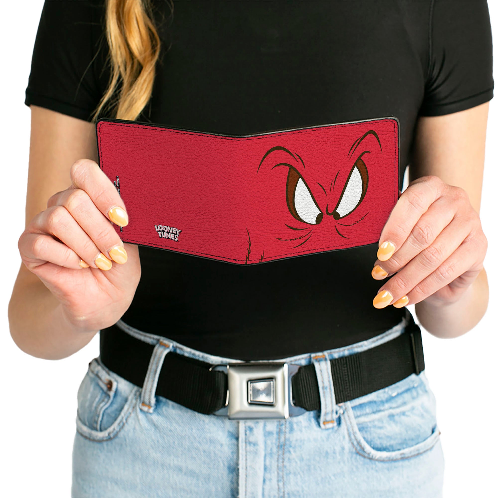 Bi-Fold Wallet - Bi-Fold Wallet - Gossamer Eyes CLOSE-UP Red Black White Bi-Fold Wallets Looney Tunes