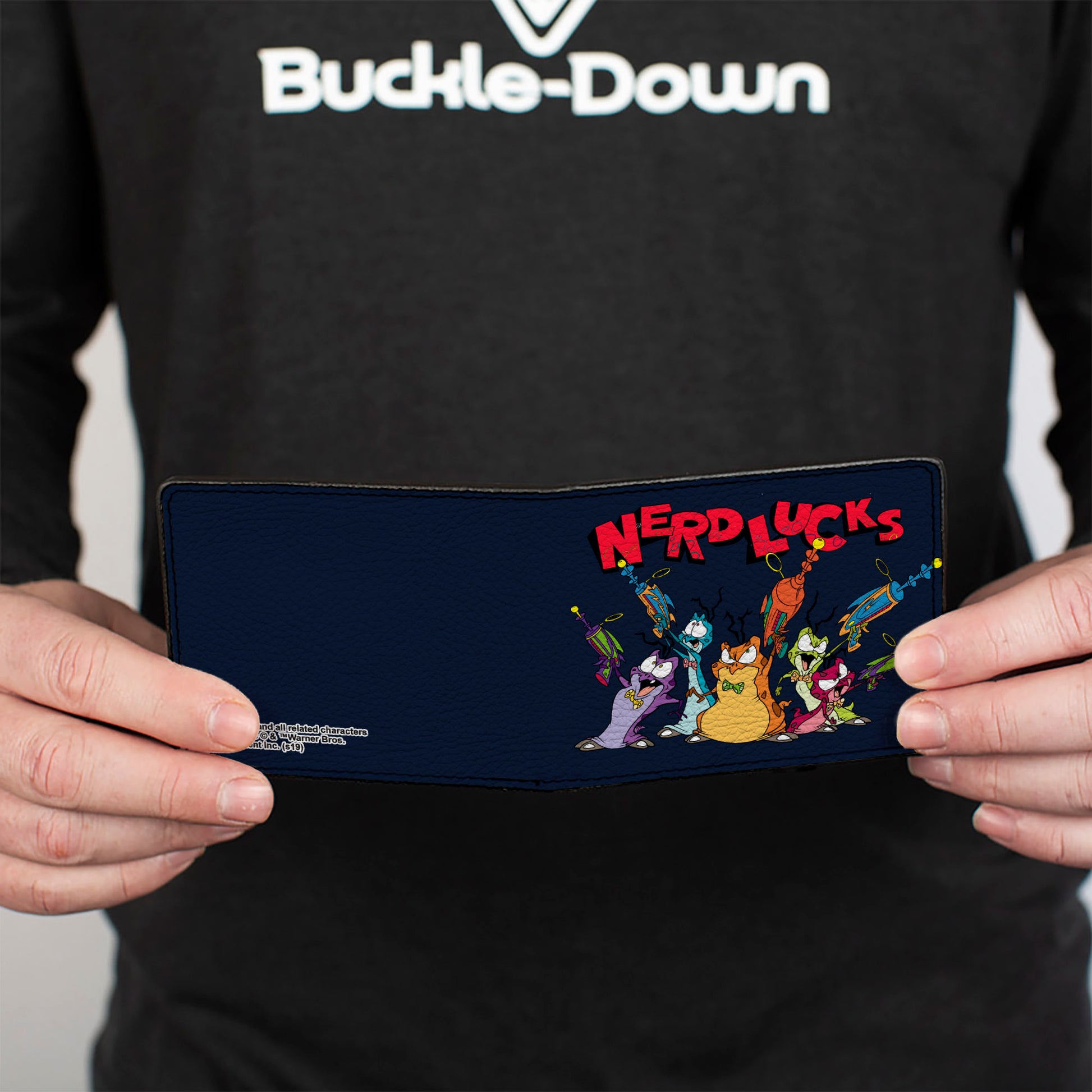 Bi-Fold Wallet - NERDLUCKS Shooting Group Poses Navy Red Bi-Fold Wallets Looney Tunes
