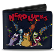 Bi-Fold Wallet - NERDLUCKS Shooting Group Poses Navy Red Bi-Fold Wallets Looney Tunes
