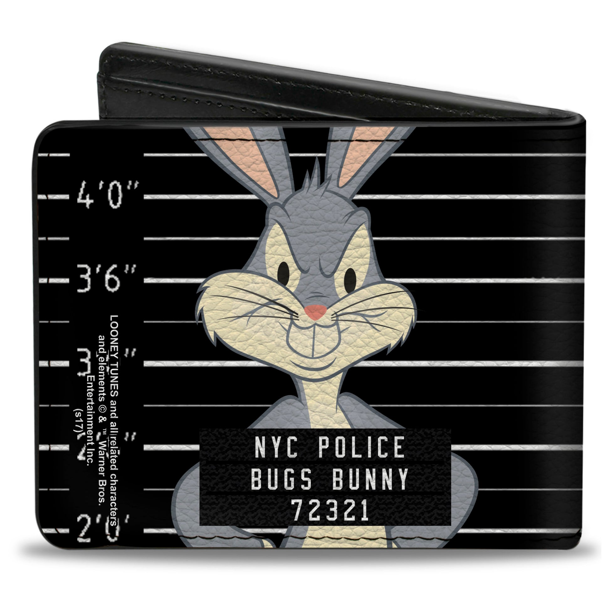 Bi-Fold Wallet - BUGS BUNNY NYC POLICE Mug Shot Black White Bi-Fold Wallets Looney Tunes
