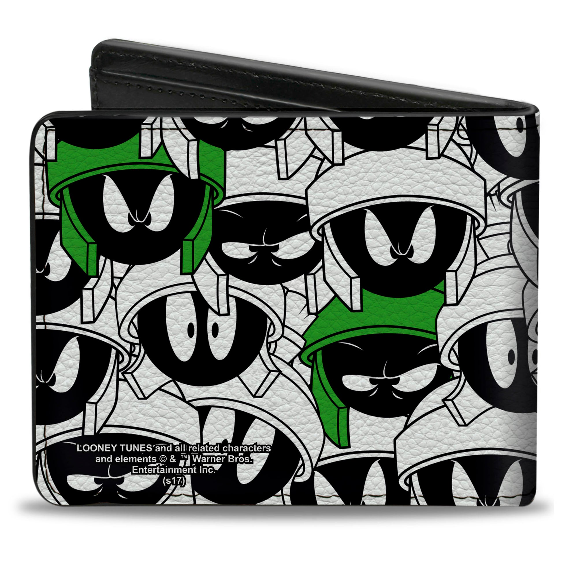 Bi-Fold Wallet - Marvin the Martian Expressions Stacked White Black Green Yellows Bi-Fold Wallets Looney Tunes