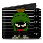 Bi-Fold Wallet - Marvin the Martian ROCKLAND CO Mug Shot Black White Bi-Fold Wallets Looney Tunes
