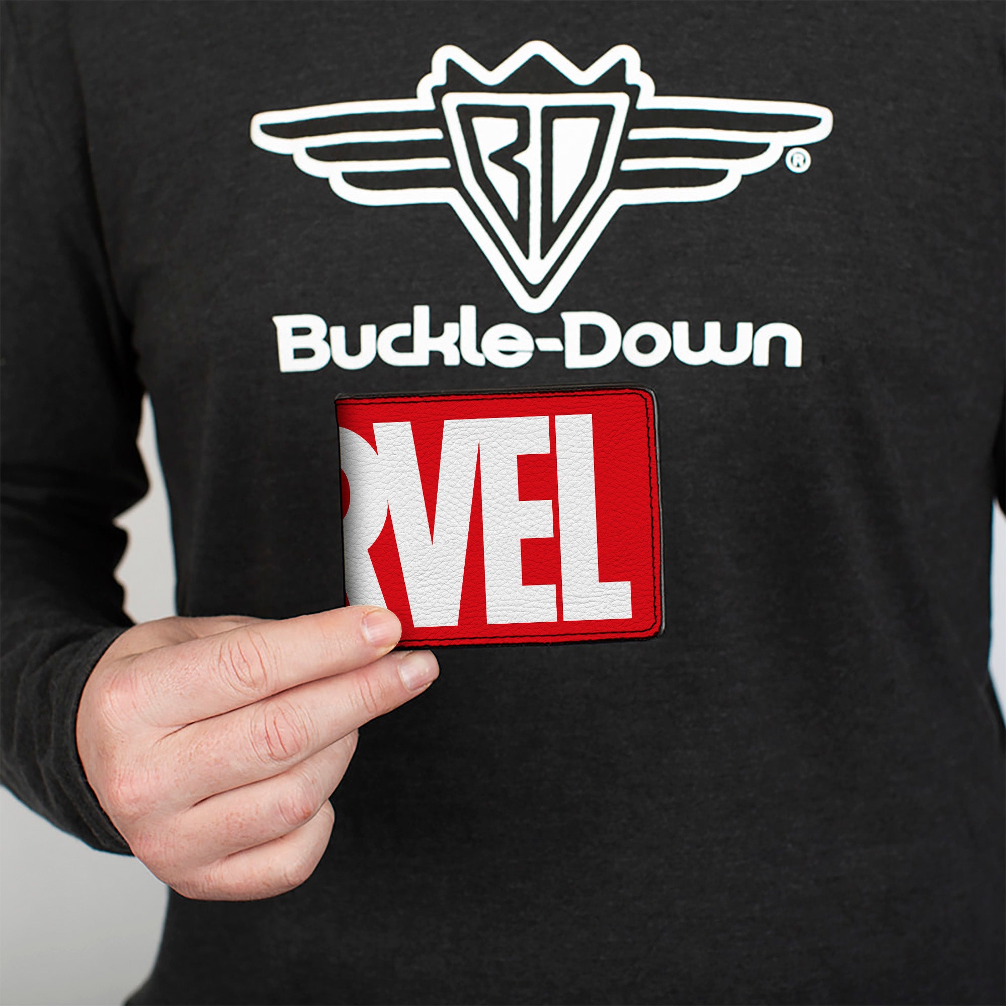 MARVEL UNIVERSE Bi-Fold Wallet - MARVEL Red Brick Logo Red/White Bi-Fold Wallets Marvel Comics