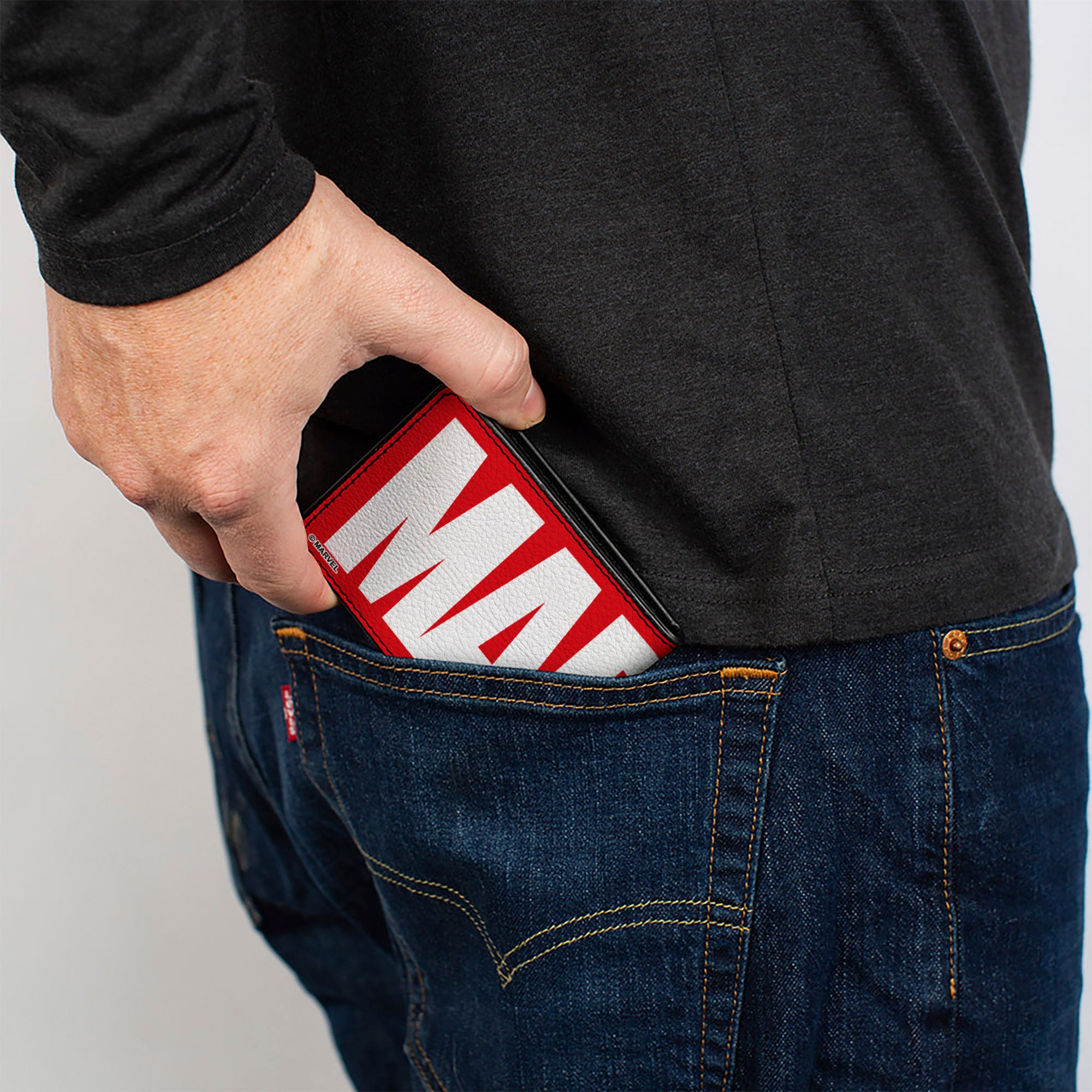 MARVEL UNIVERSE Bi-Fold Wallet - MARVEL Red Brick Logo Red/White Bi-Fold Wallets Marvel Comics