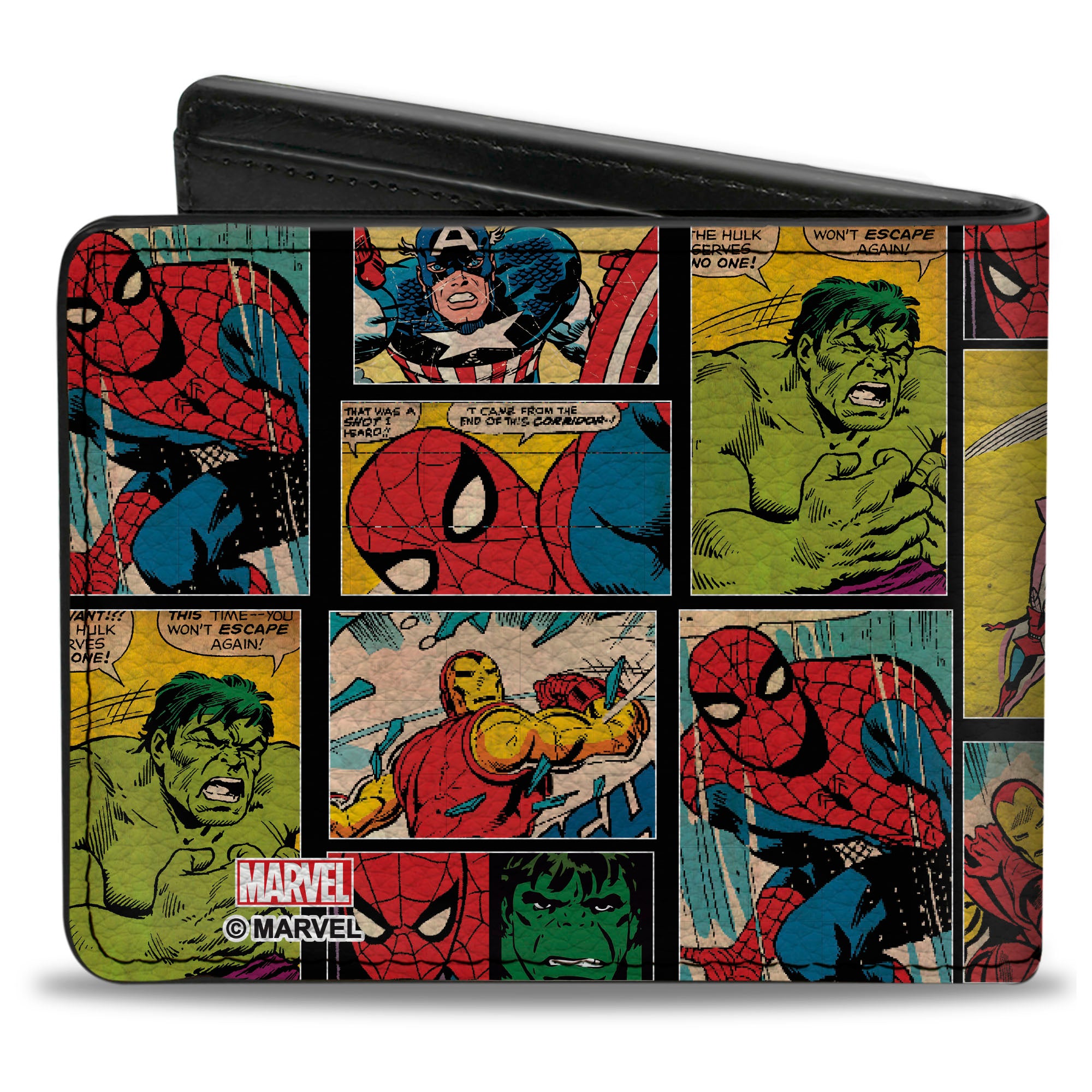 MARVEL COMICS 

Bi-Fold Wallet - MARVEL/Retro Comic Panels Blocks Black/Yellow