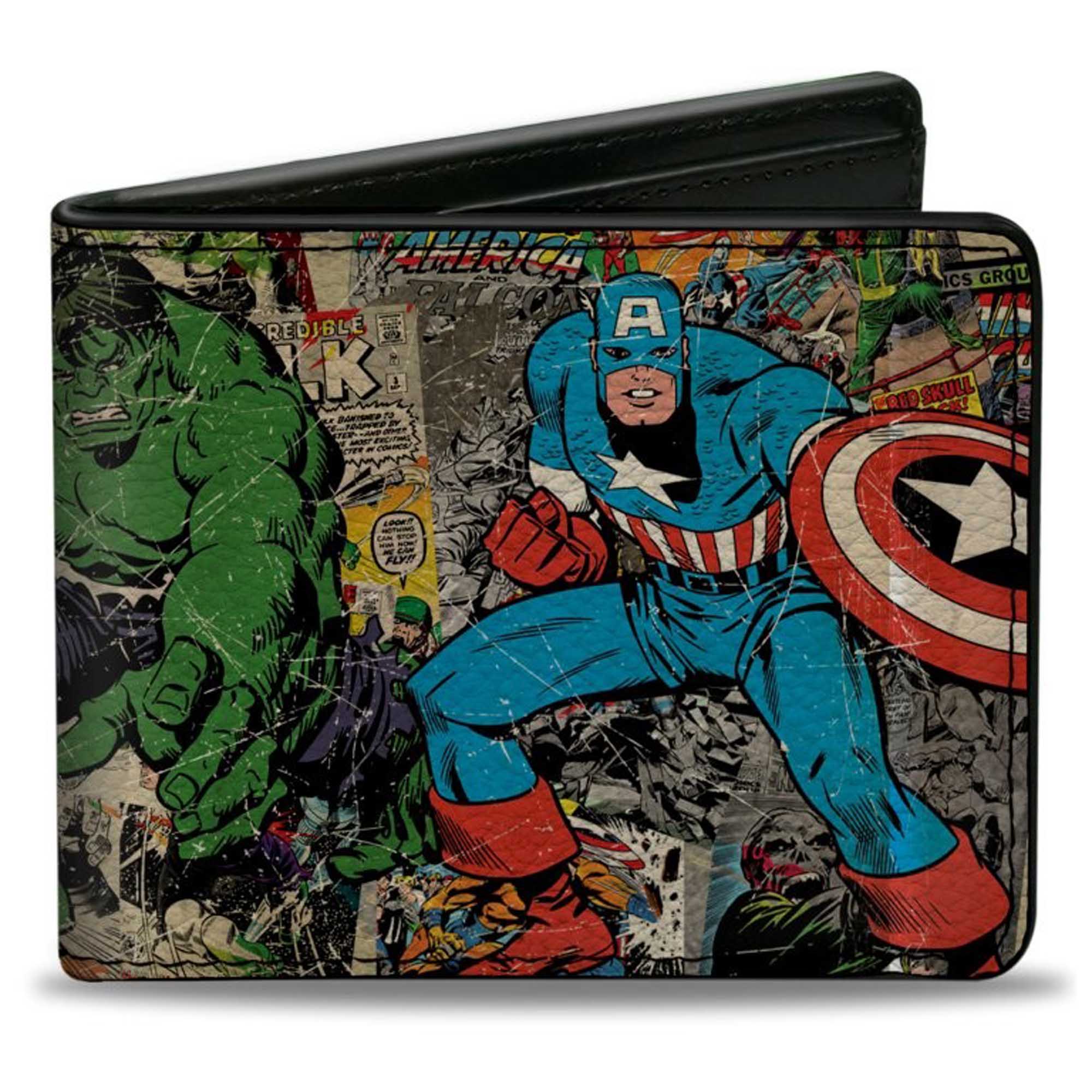 MARVEL COMICS  

Bi-Fold Wallet - Marvel Comics Retro Avengers Group Pose with Comics Books