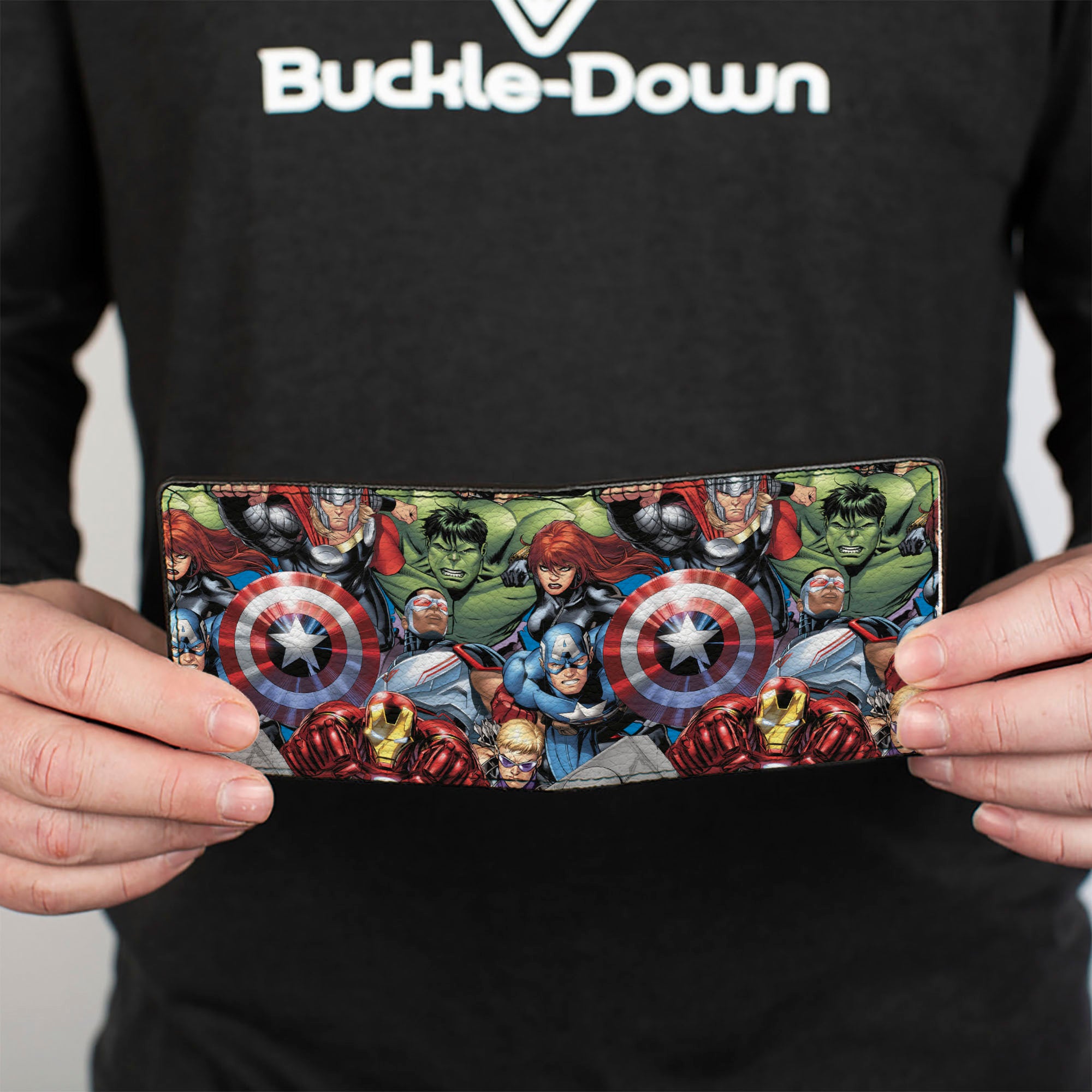 Bi-Fold Wallet - Avengers Seven Superhero Poses Stacked Bi-Fold Wallets Marvel Comics