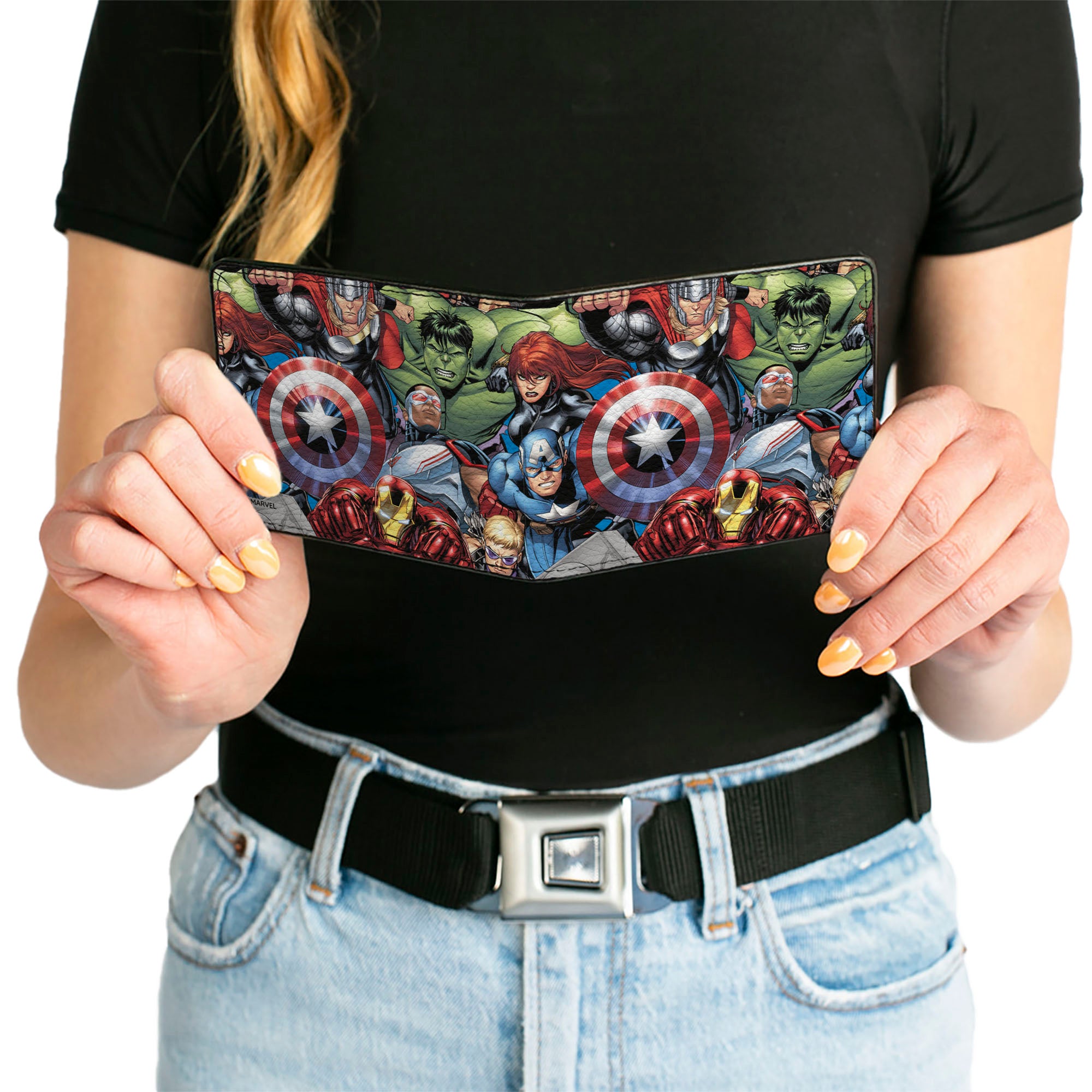 Bi-Fold Wallet - Avengers Seven Superhero Poses Stacked Bi-Fold Wallets Marvel Comics
