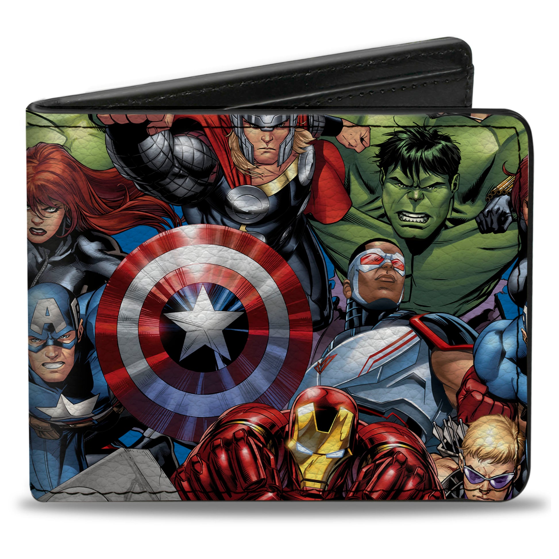 Bi-Fold Wallet - Avengers Seven Superhero Poses Stacked Bi-Fold Wallets Marvel Comics