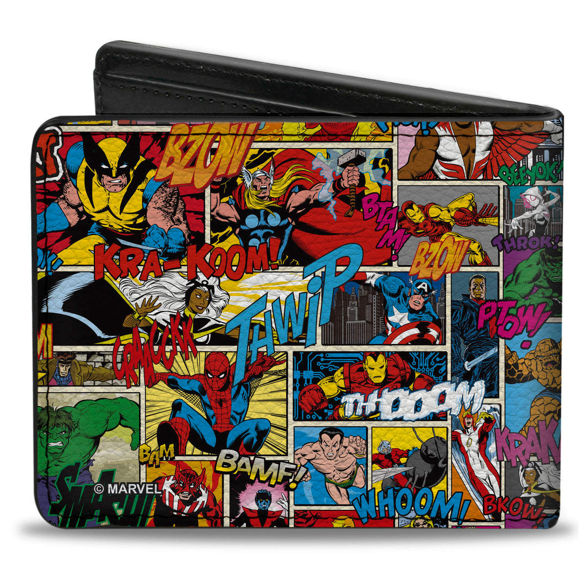 Bi-Fold Wallet - Marvel Comics Avengers Comic Scene Blocks Collage Bi-Fold Wallets Marvel Comics