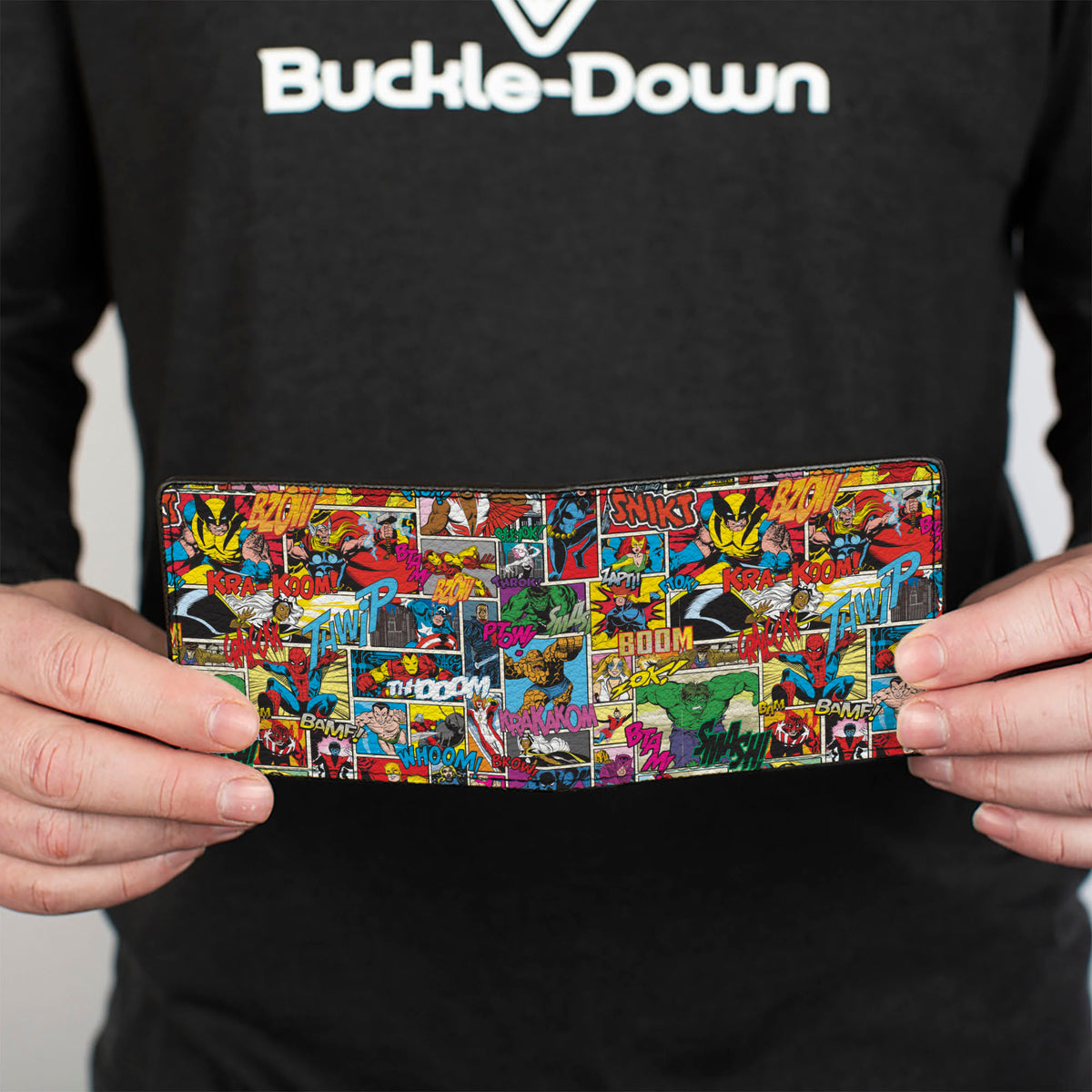 Bi-Fold Wallet - Marvel Comics Avengers Comic Scene Blocks Collage Bi-Fold Wallets Marvel Comics
