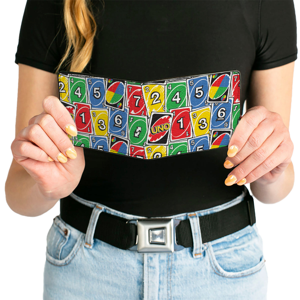 Bi-Fold Wallet - UNO Cards Stacked Multi Color Bi-Fold Wallets UNO