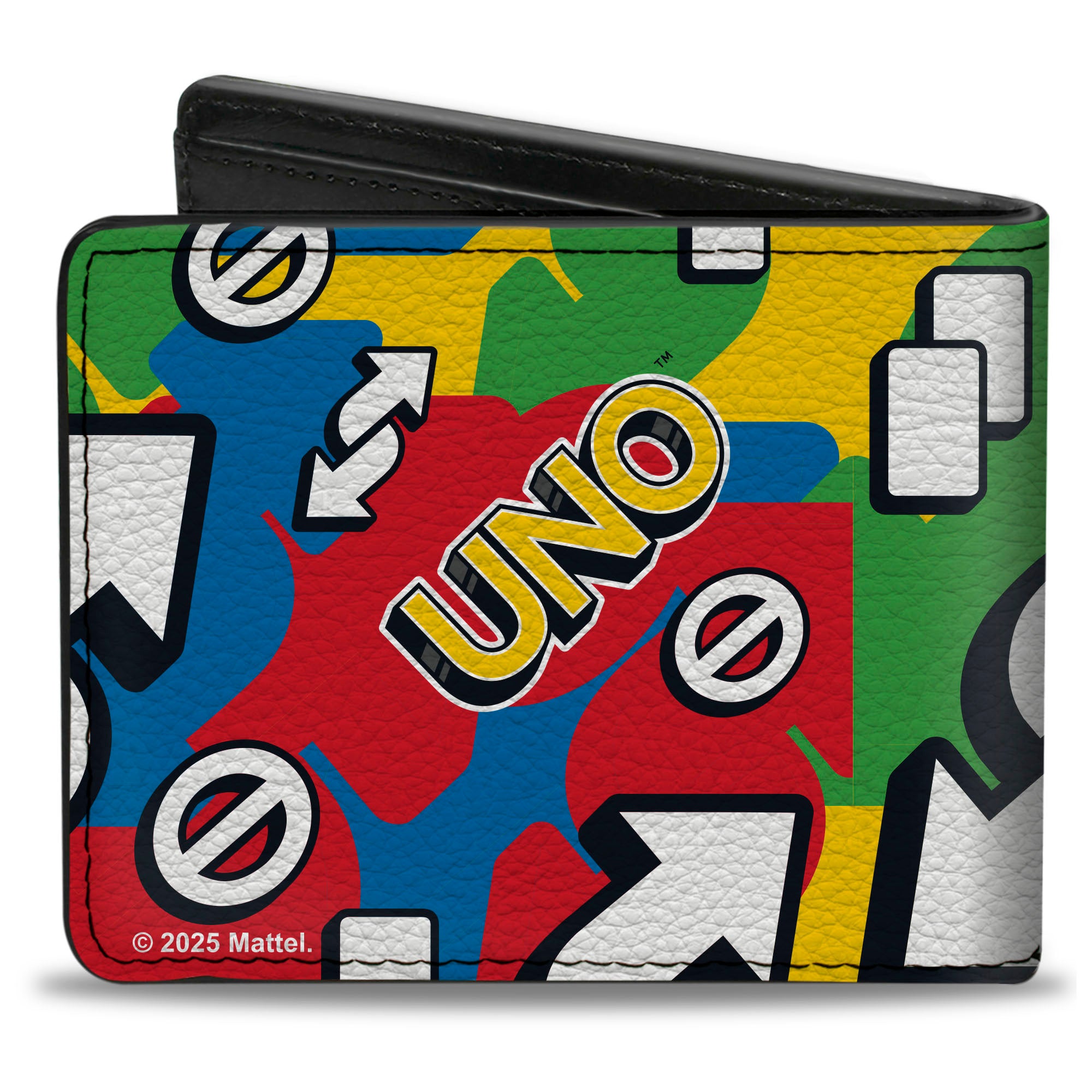 Bi-Fold Wallet - UNO Symbols Collage Multi Color Bi-Fold Wallets UNO