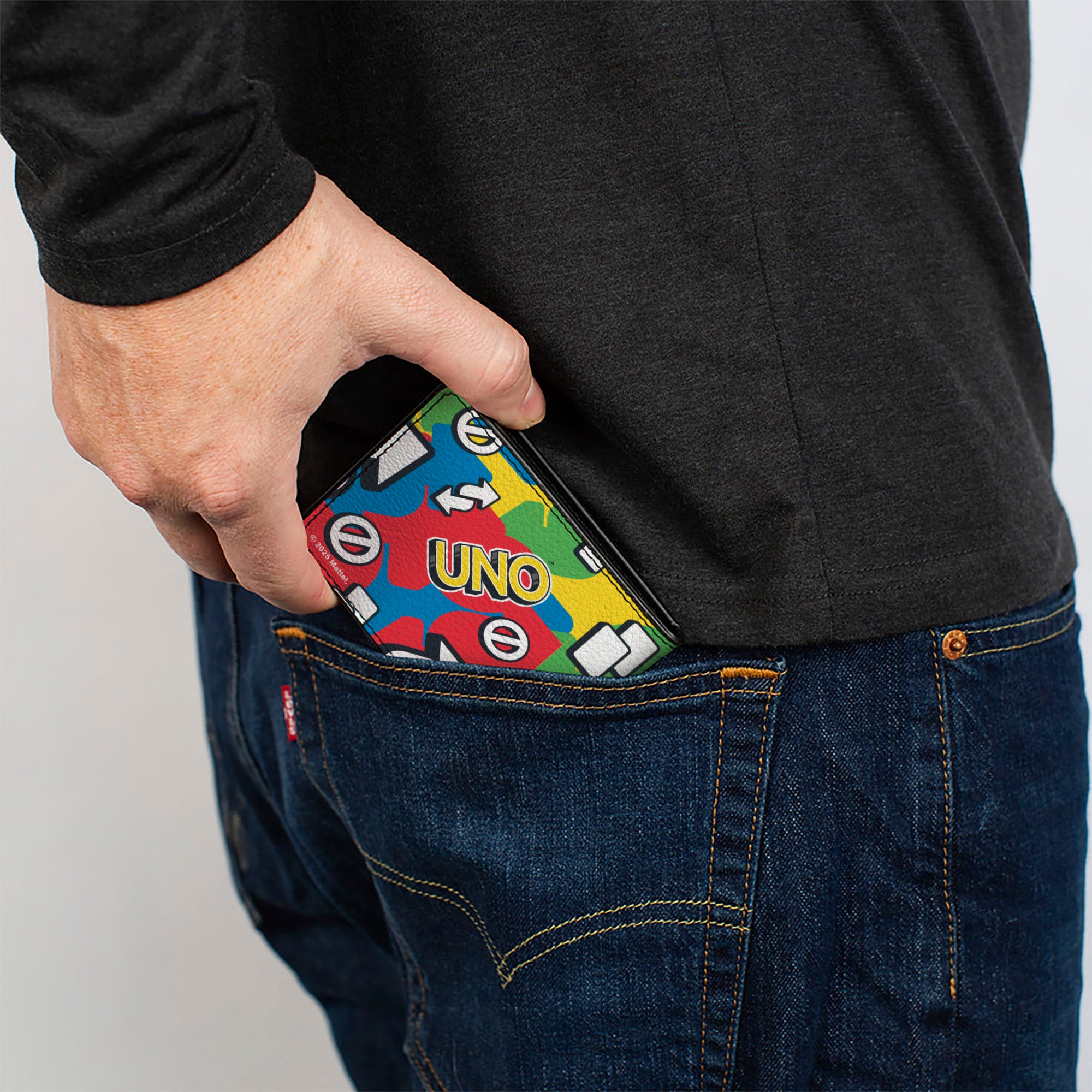 Bi-Fold Wallet - UNO Symbols Collage Multi Color Bi-Fold Wallets UNO