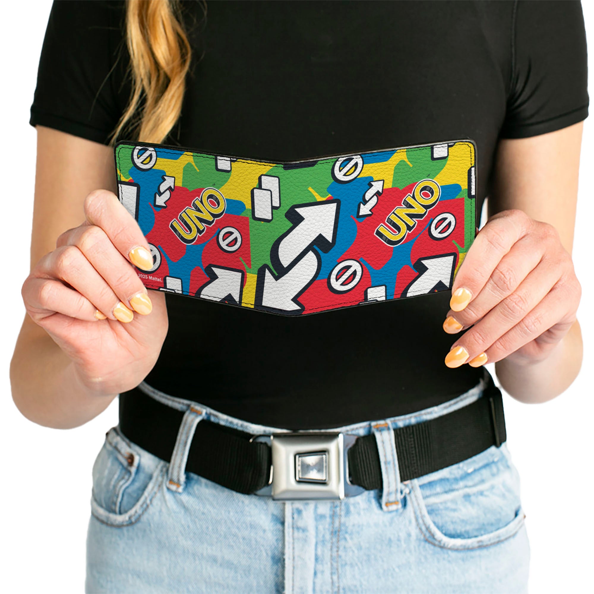 Bi-Fold Wallet - UNO Symbols Collage Multi Color Bi-Fold Wallets UNO