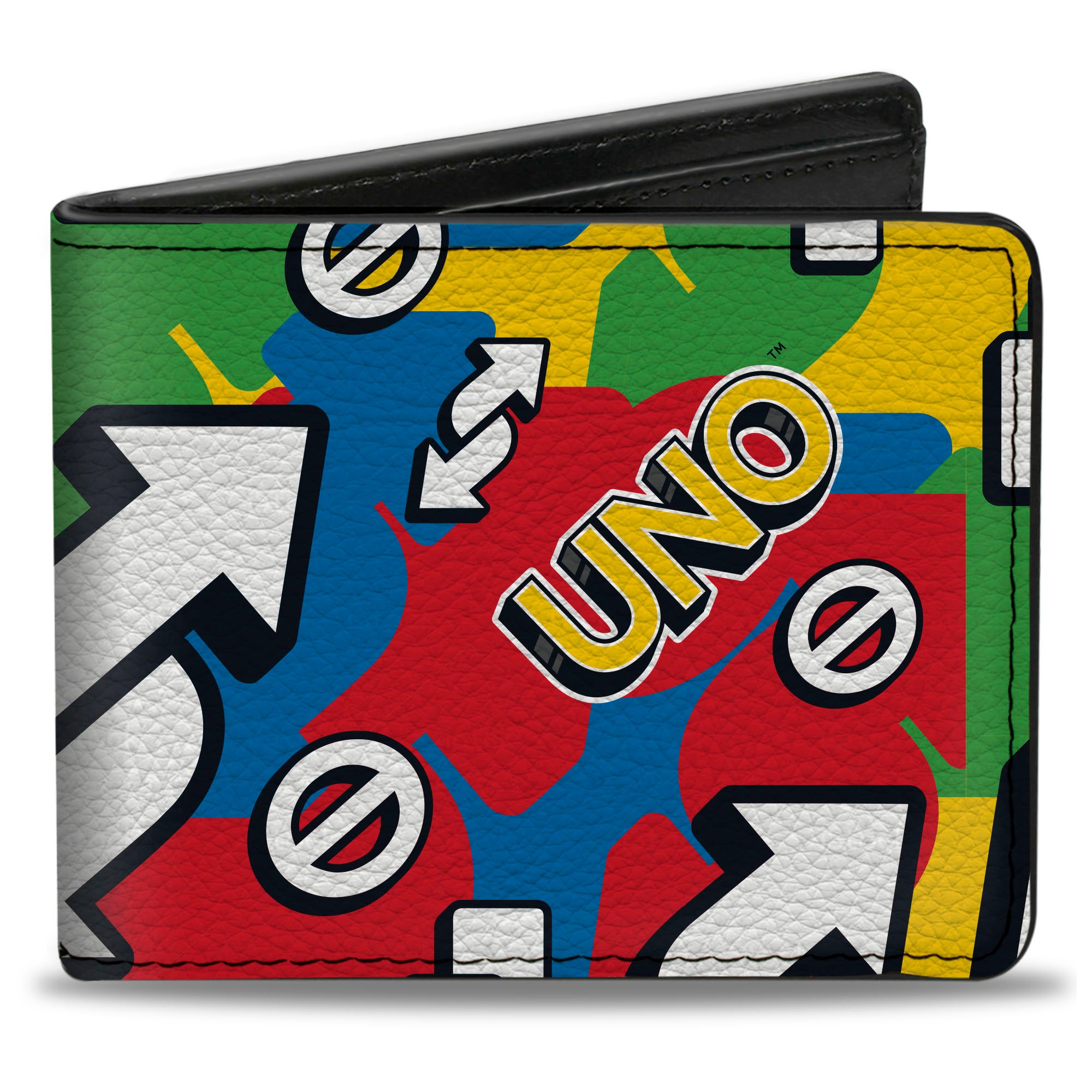 Bi-Fold Wallet - UNO Symbols Collage Multi Color Bi-Fold Wallets UNO