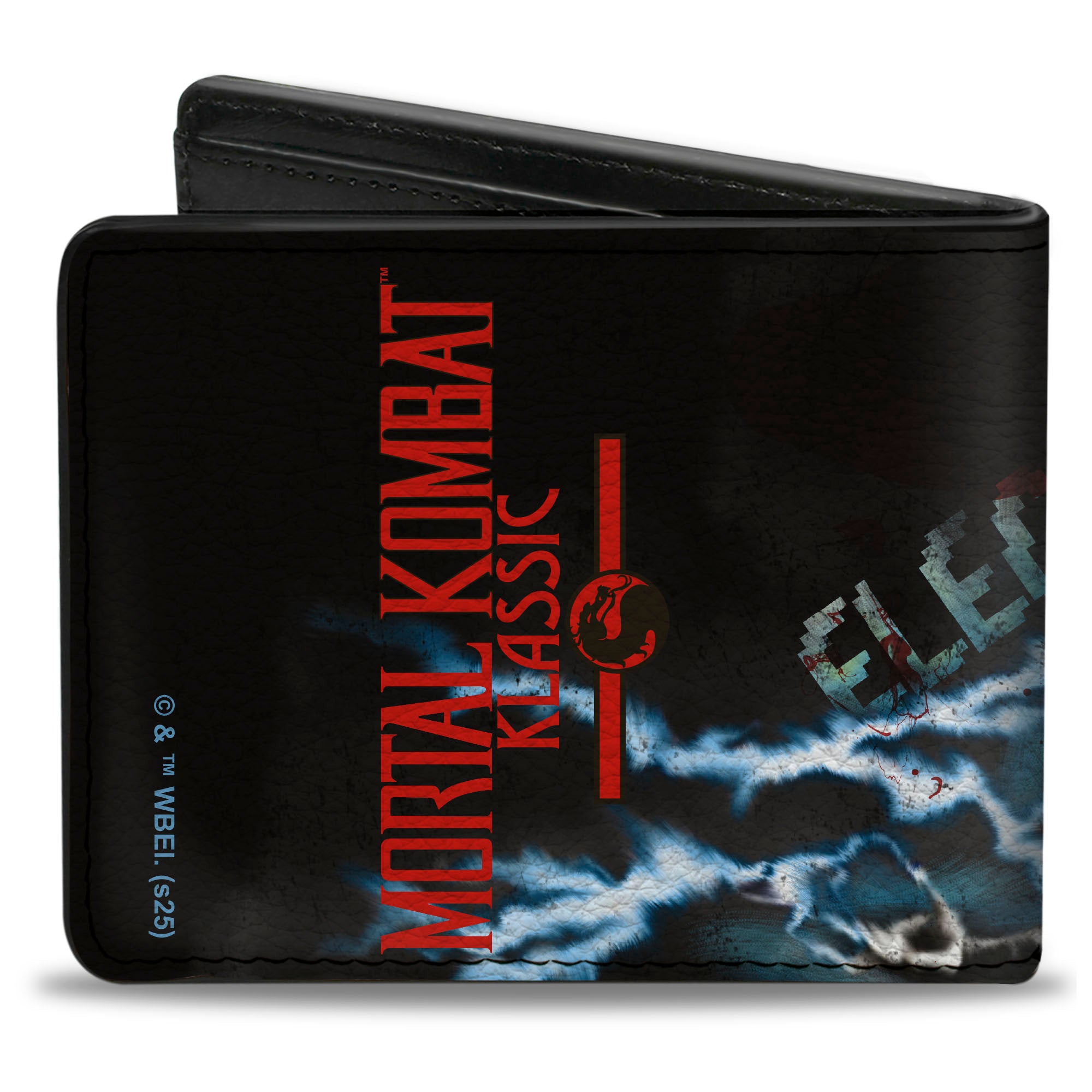 Bi-Fold Wallet - MORTAL KOMBAT KLASSIC Raiden ELECTRIFYING Pose Black/Blues/Red Bi-Fold Wallets Mortal Kombat