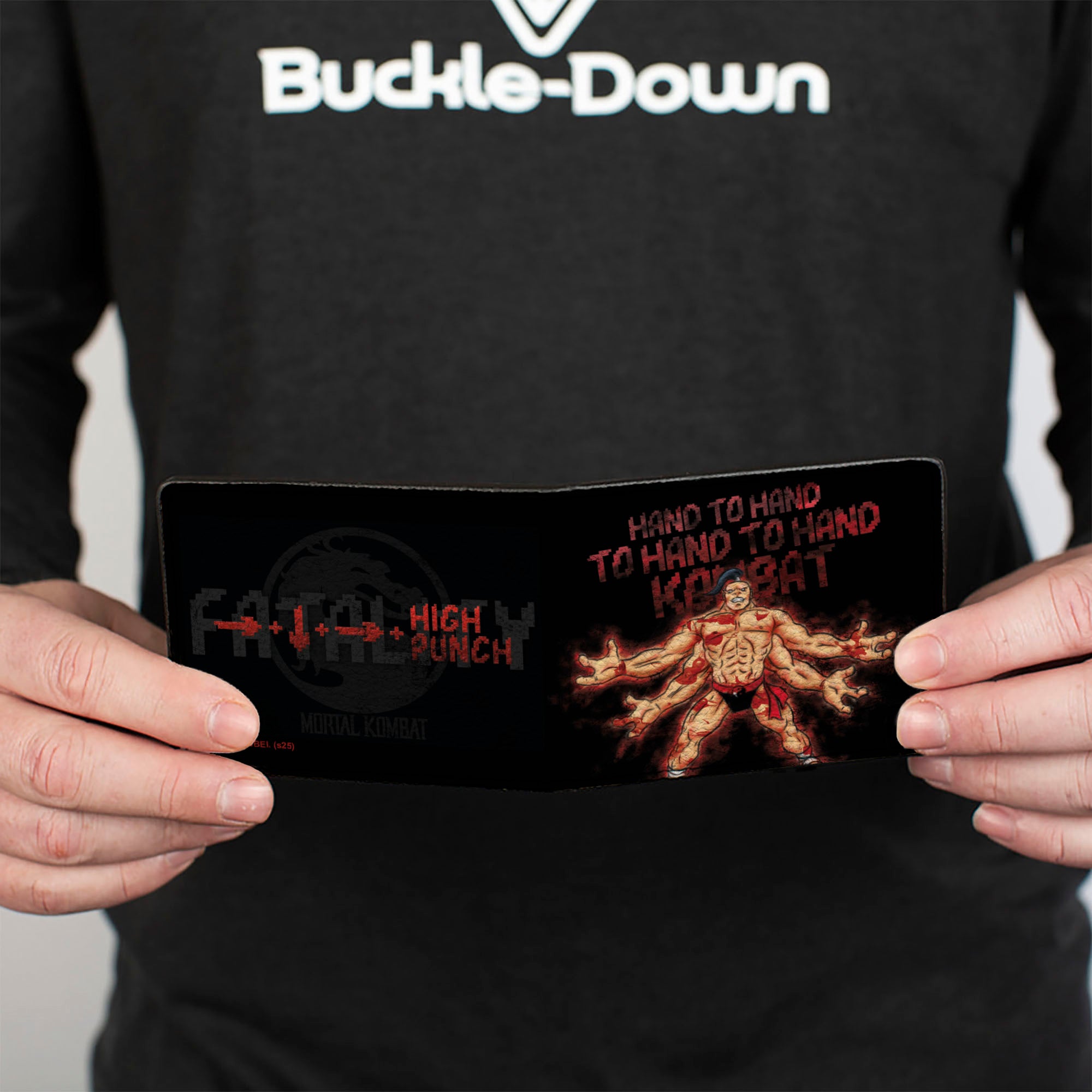 Bi-Fold Wallet - Mortal Kombat Goro HAND TO HAND KOMBAT Pose and HIGH PUNCH Move Black/Red Bi-Fold Wallets Mortal Kombat